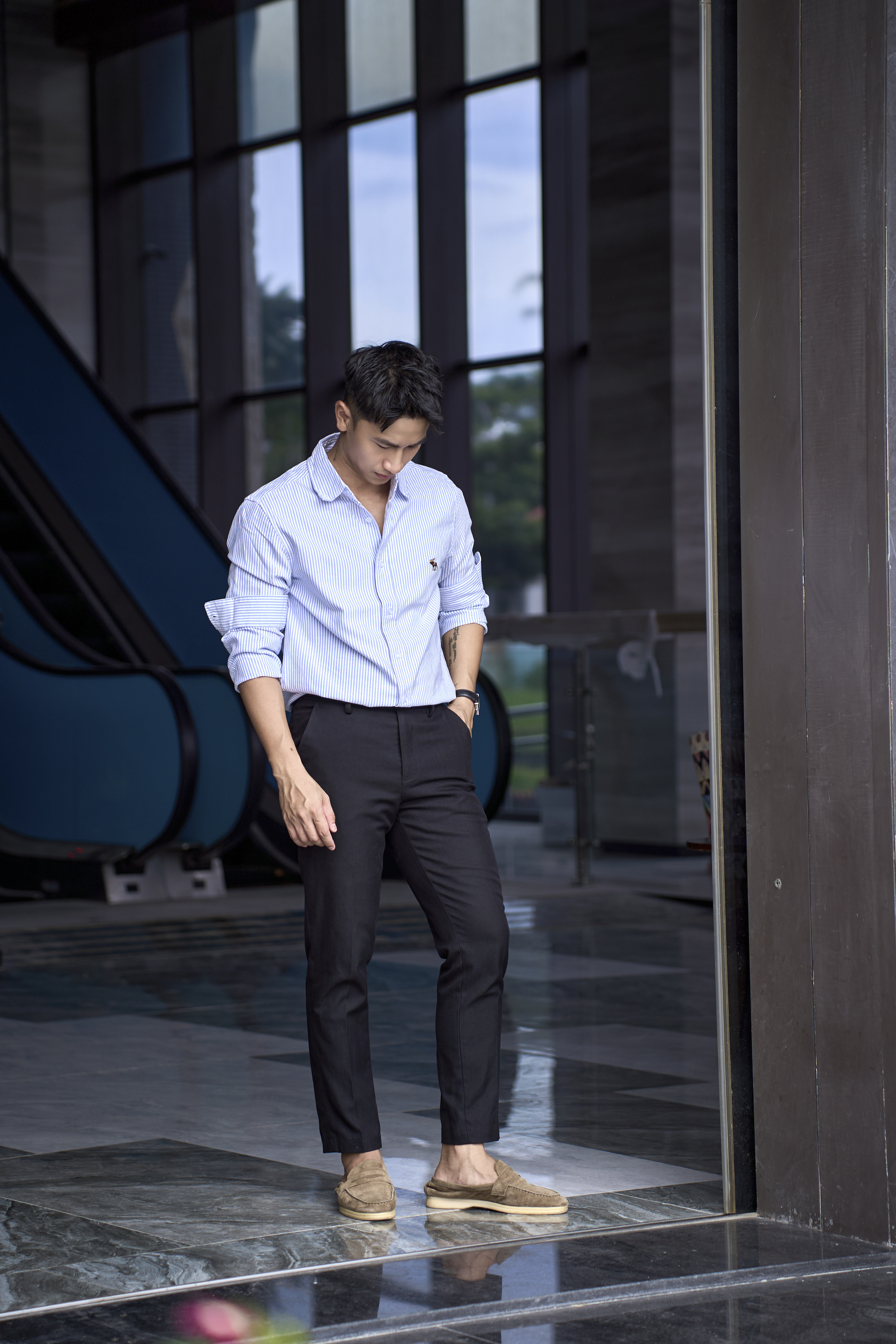 SA101 - Áo sơ mi nam dài tay kẻ sọc phong cách Nhật, dáng rộng thoải mái, chất cotton mềm mại_thumbnail_10