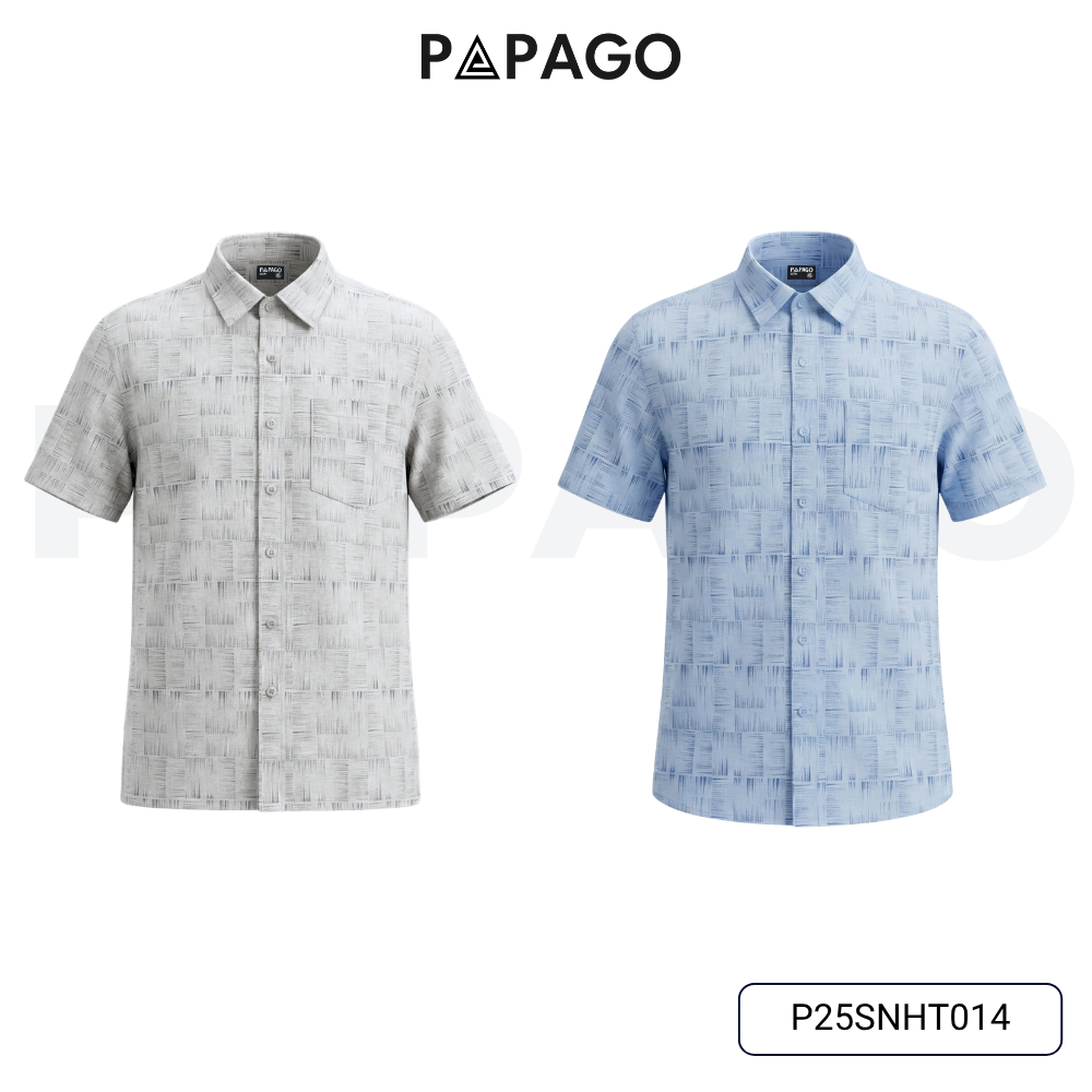 Combo 2 Áo Sơ Mi Nam PAPAGO Vải Xô Đũi Họa Tiết Thoáng Mát Dễ Mặc, Quà Tặng Bố, Đi Biển - CB2SNHT014