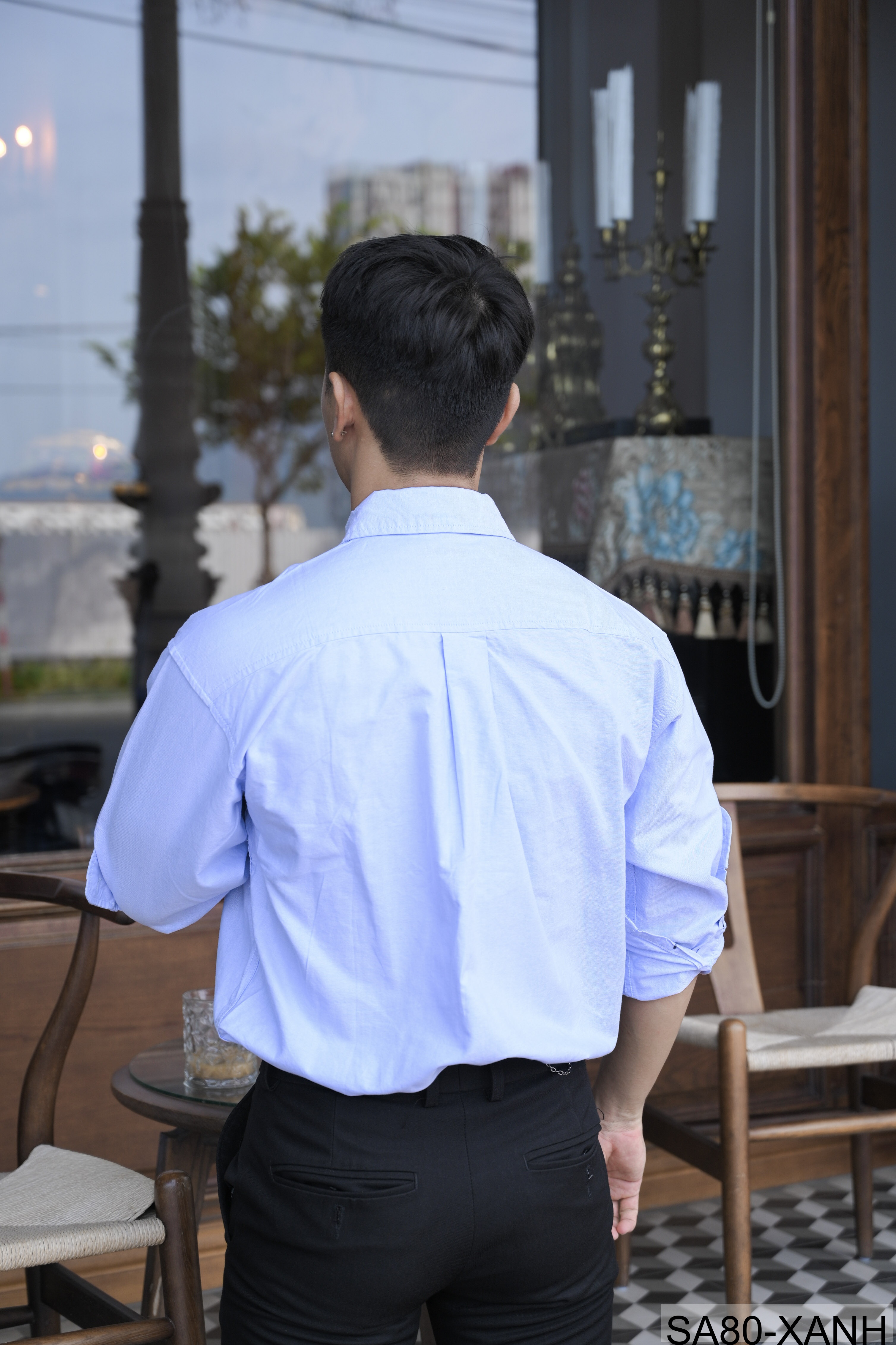 SA80 - Áo sơ mi nam tay dài phong cách Nhật Bản, chất cotton mềm mại, cổ bẻ, thiết kế sọc ngang thời trang_thumbnail_11