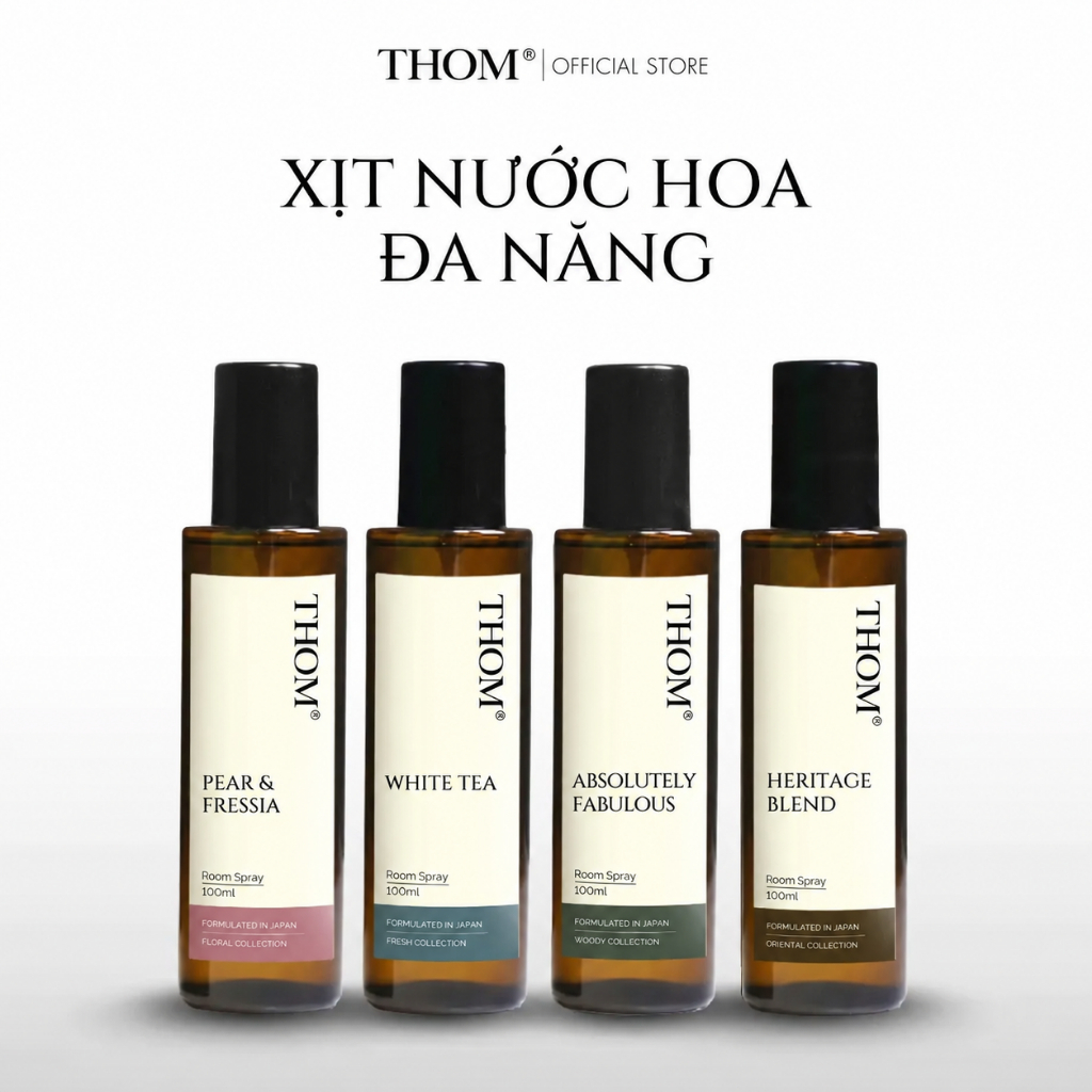 Xịt Nước Hoa Đa Năng, Xịt Thơm Phòng, Quần Áo, Vải, Hương Nước Hoa THOM Chai 100ml