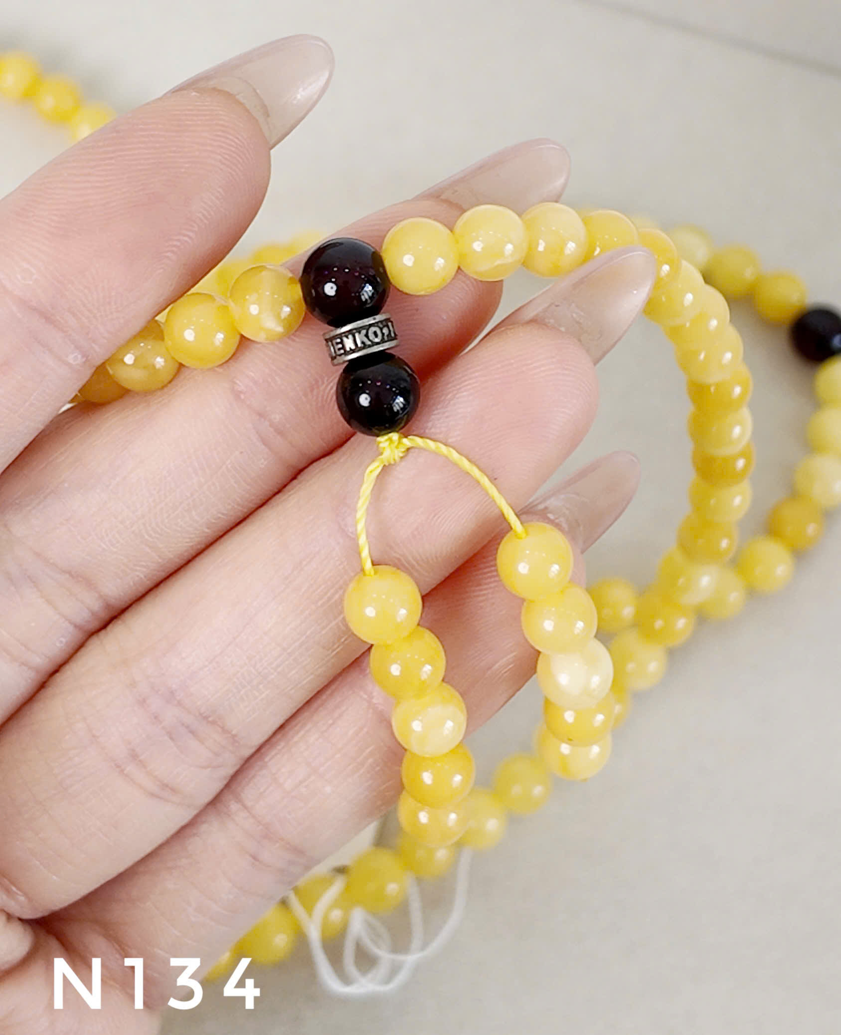 Chuỗi 108 Hạt Hổ Phách Hoàng Gia Vân Sữa Mix Rêu Đầm Lầy – N134_thumbnail_4