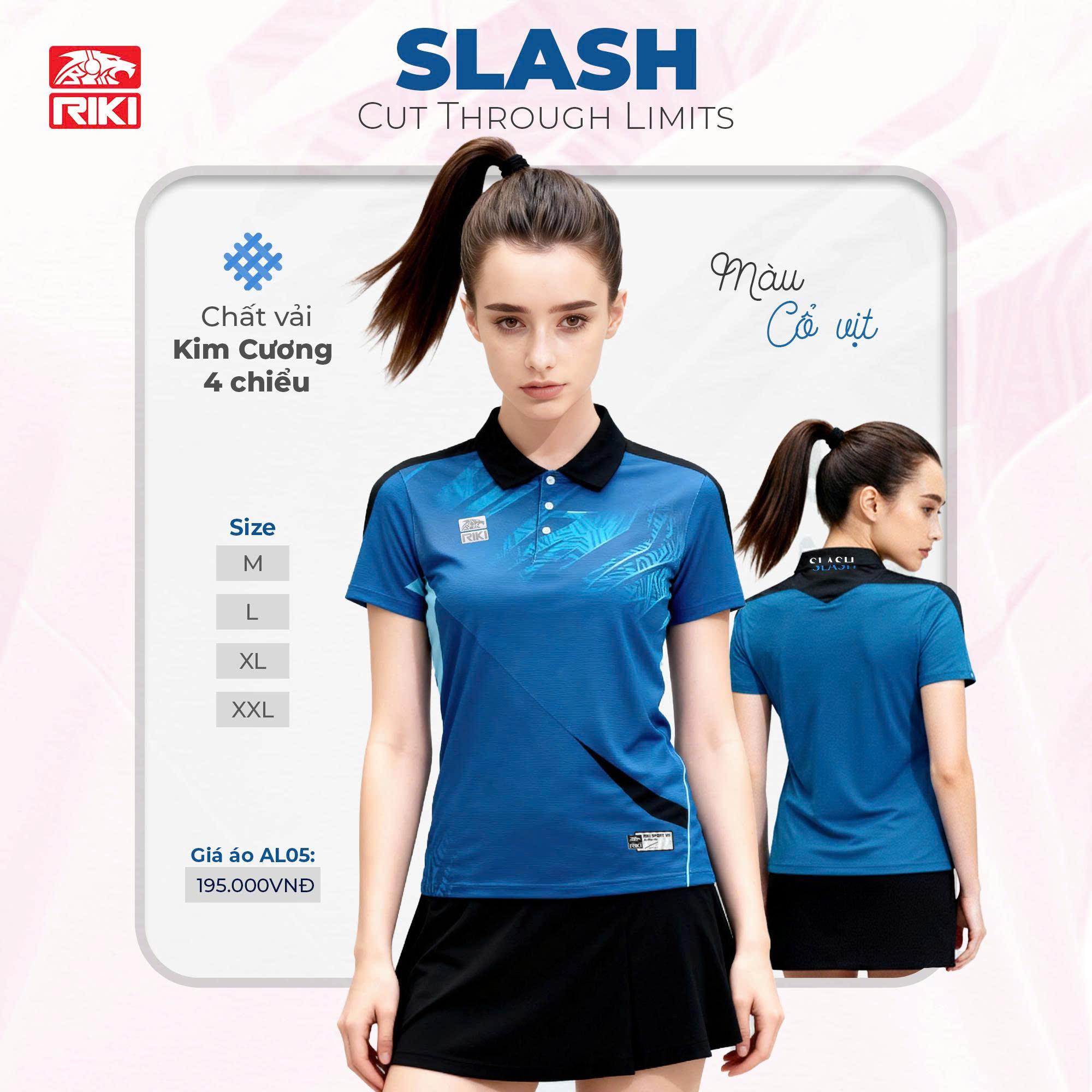 Áo Cầu Lông Pickleball Riki SLASH AL05 Thun Mè Kim Cương 4 Chiều Thể Thao Đương Đại_thumbnail_5