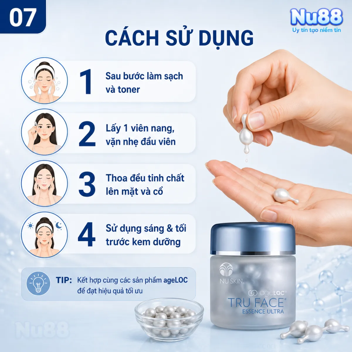Tinh chất tạo độ săn chắc cho da ageLOC Tru Face Essence Ultra (60 viên)_thumbnail_9
