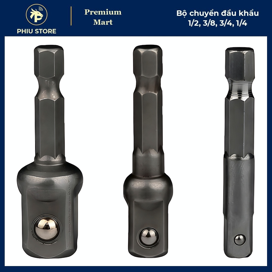 Bộ 6 Đầu Chuyển Khẩu Thép Đen - Chuyển Tuýp 1/2, 3/8, 1/4 Cao Cấp_thumbnail_6