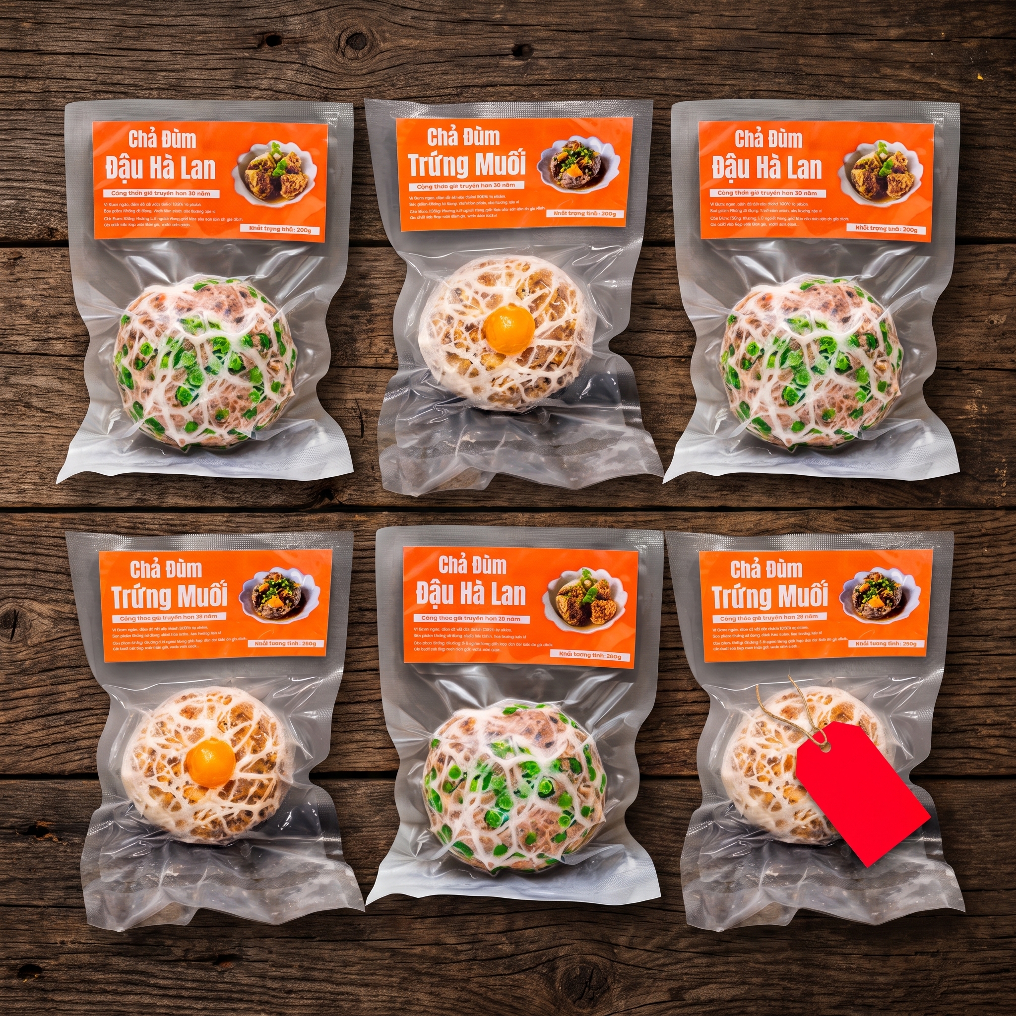 Combo Mix 5 Chả Đùm 2 loại : 3 Đậu + 2 Muối