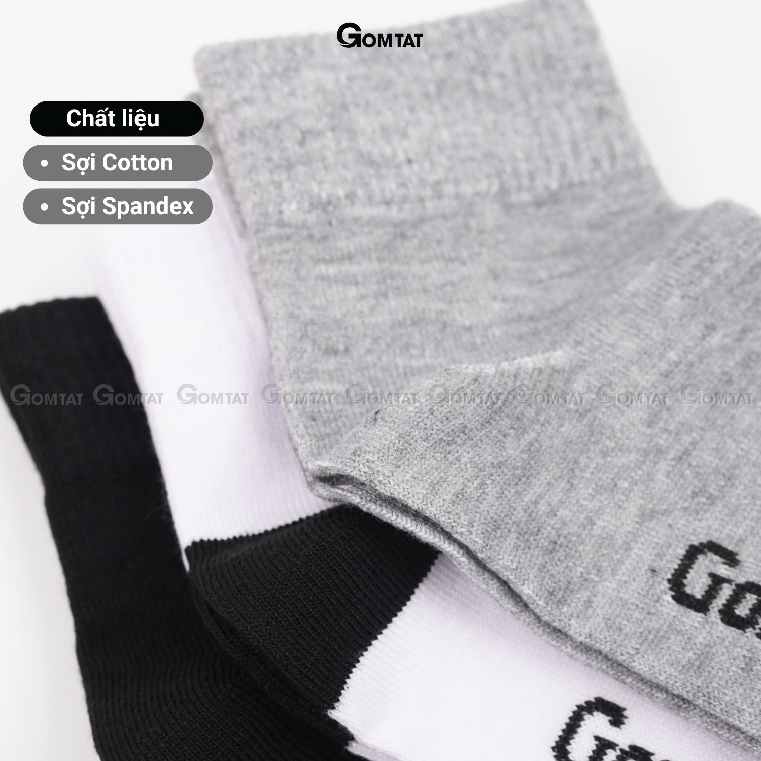 Tất cổ cao nam nữ GOMTAT trơn màu basic thoáng khí - VNX-SOCKS-CAO_thumbnail_5