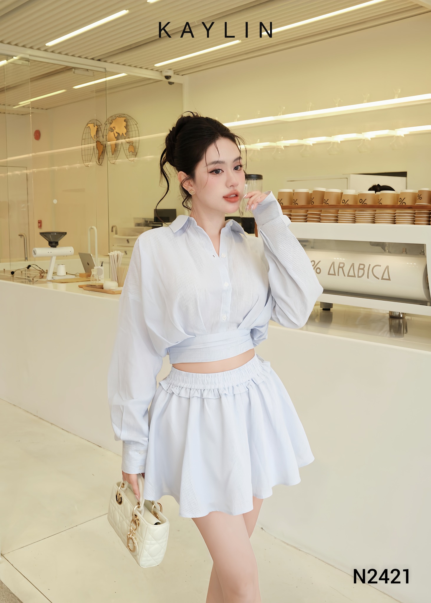 Set Somi Croptop KAYLIN Phối Chân Váy Xoè