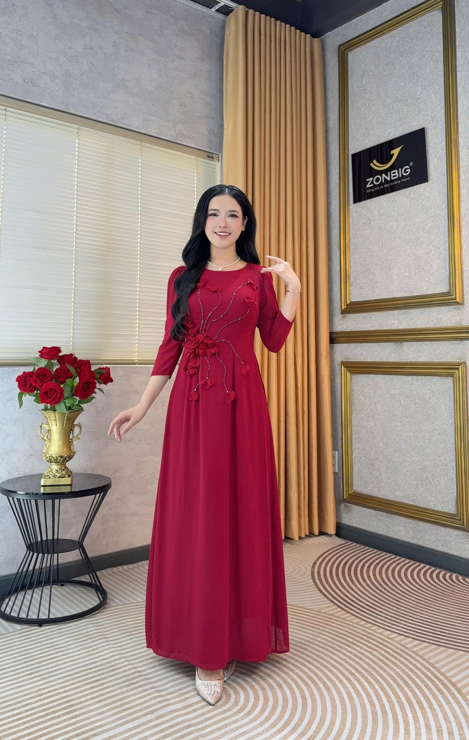 Đầm giả áo dài - Y2219 - Thương hiệu ZONBIG