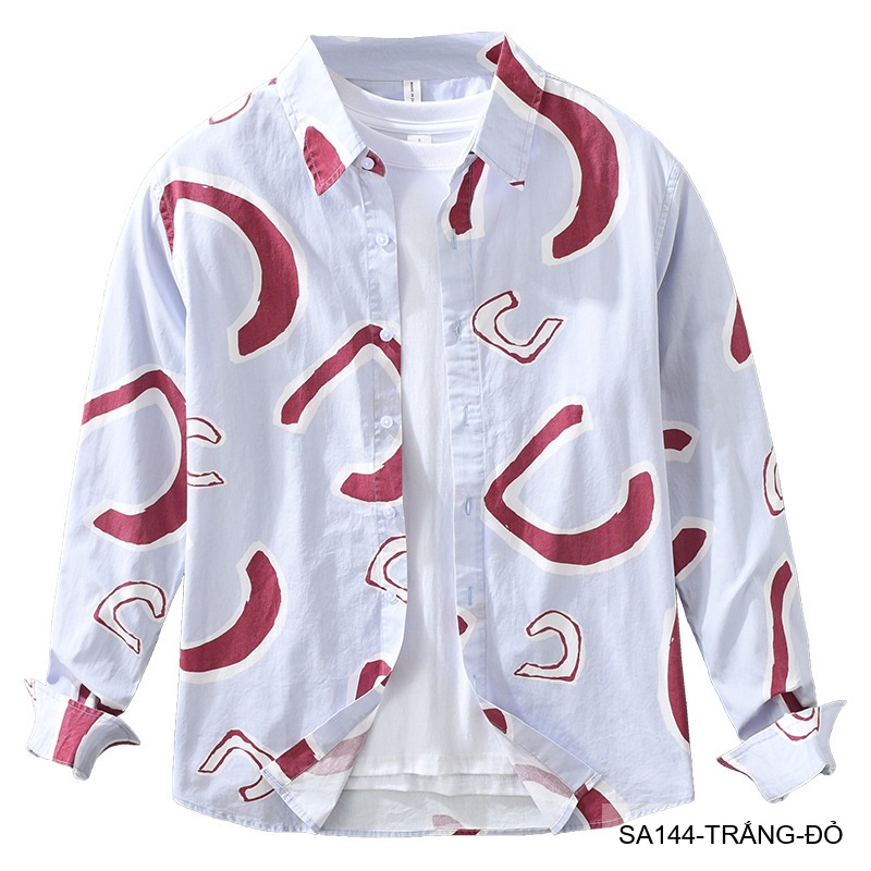 SA144 - Áo Sơ Mi Nam Dài Tay In Hình Nghệ Thuật Phong Cách Nhật Bản Chất Cotton Thoáng Mát_thumbnail_4