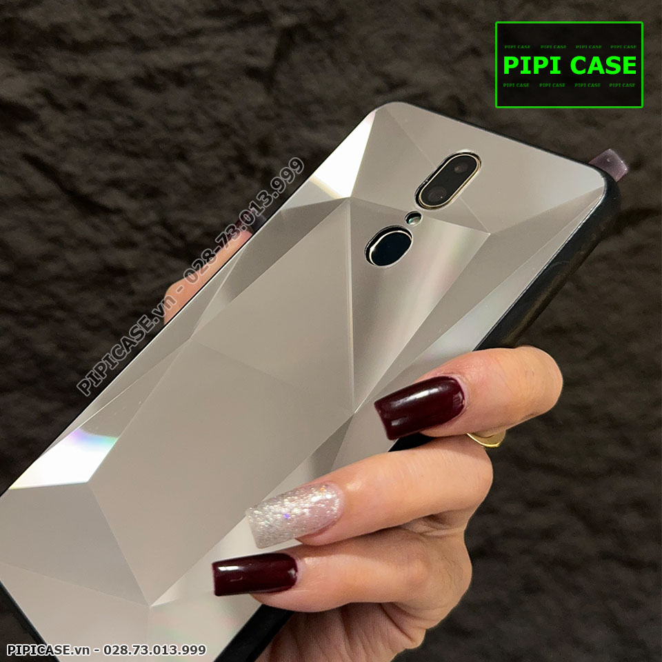 Ốp Lưng Oppo F11 - Kim Cương 6D - Bạc_thumbnail_3