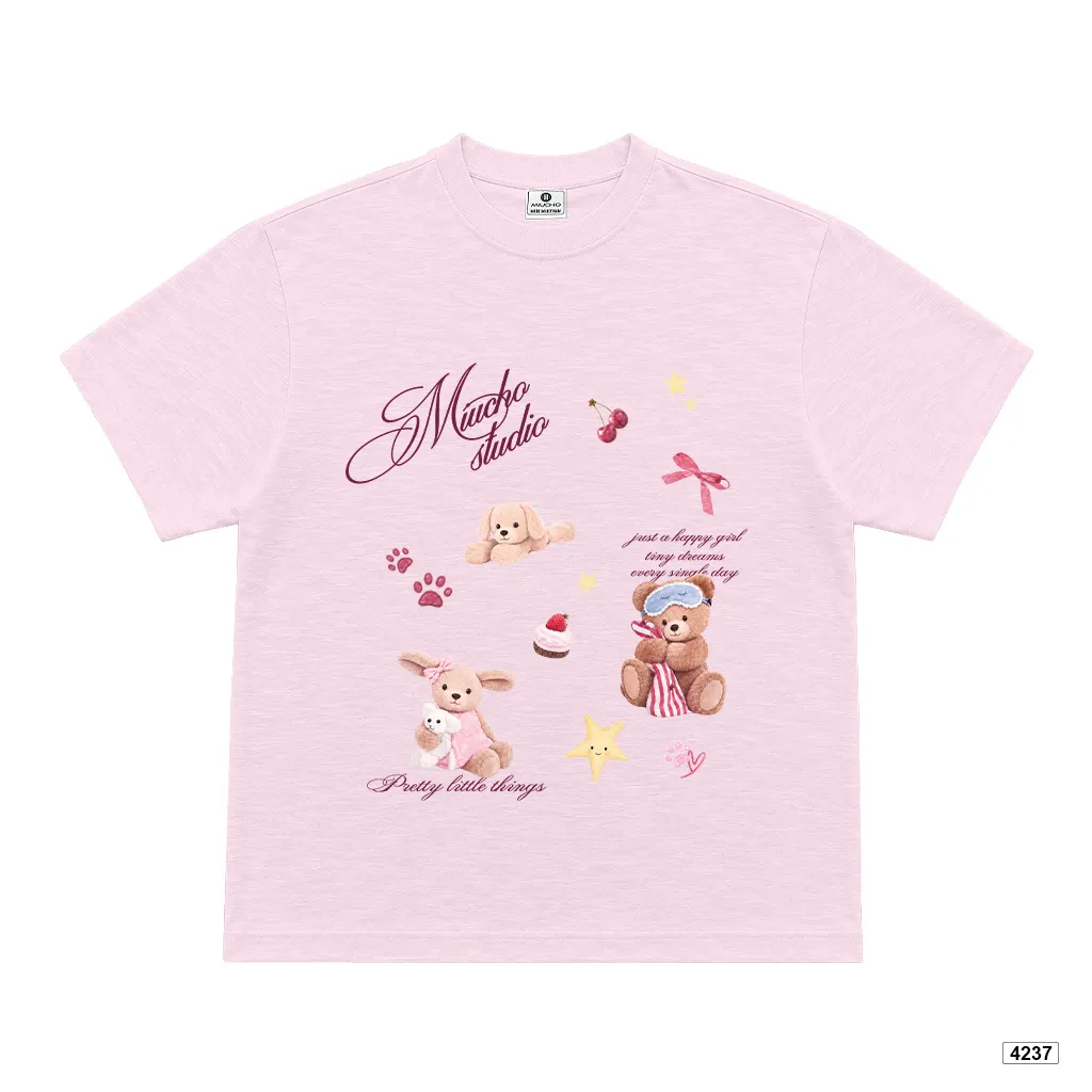Áo thun nữ form boxy chất vải xước Teddy đáng yêu Miucho 4237_thumbnail_9