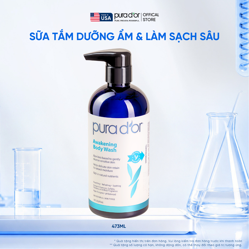 Sữa Tắm Pura D'or Awakening Body Wash Giúp Làm Sạch & Dưỡng Ẩm 473ml
