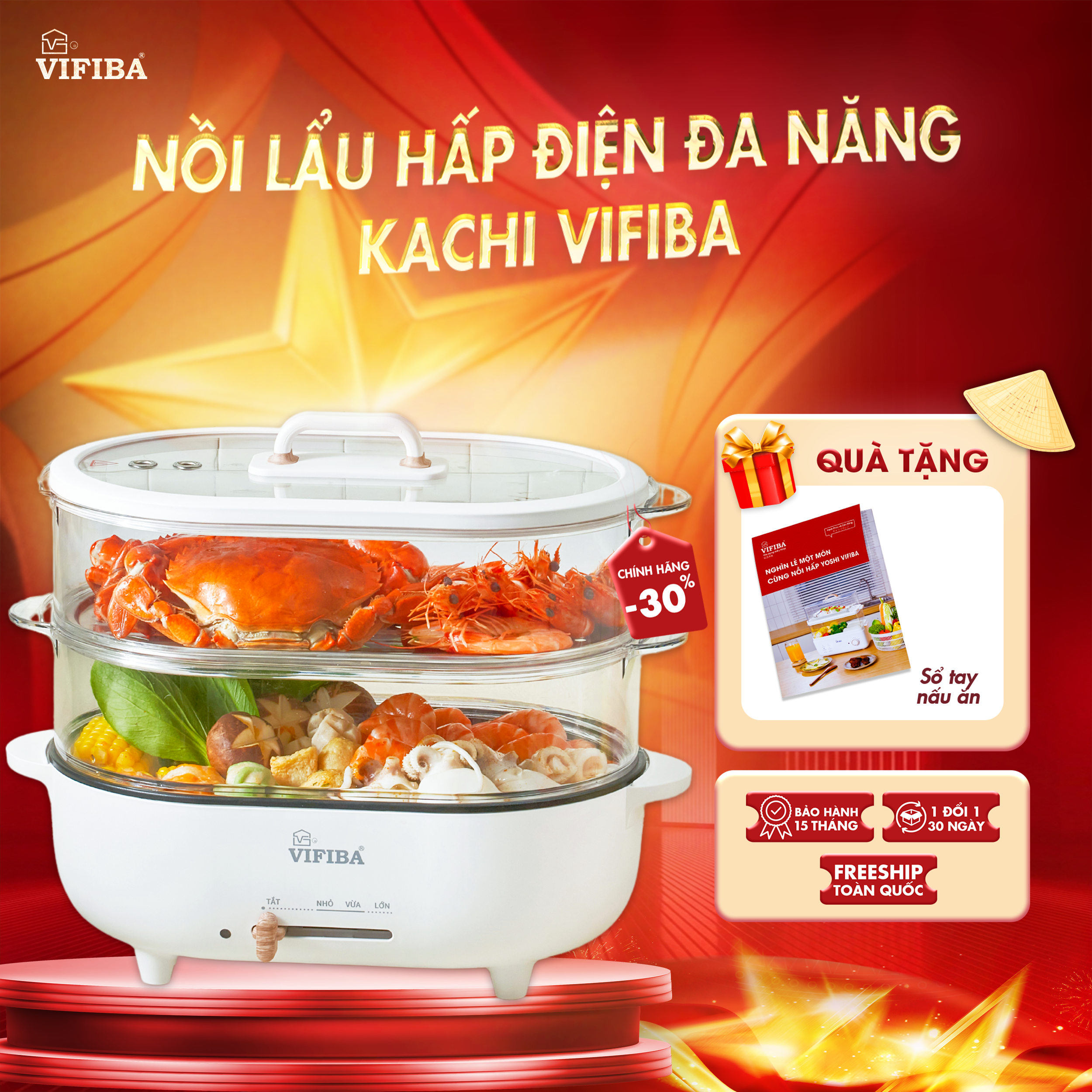 Nồi Lẩu Hấp Điện Kachi Vifiba 