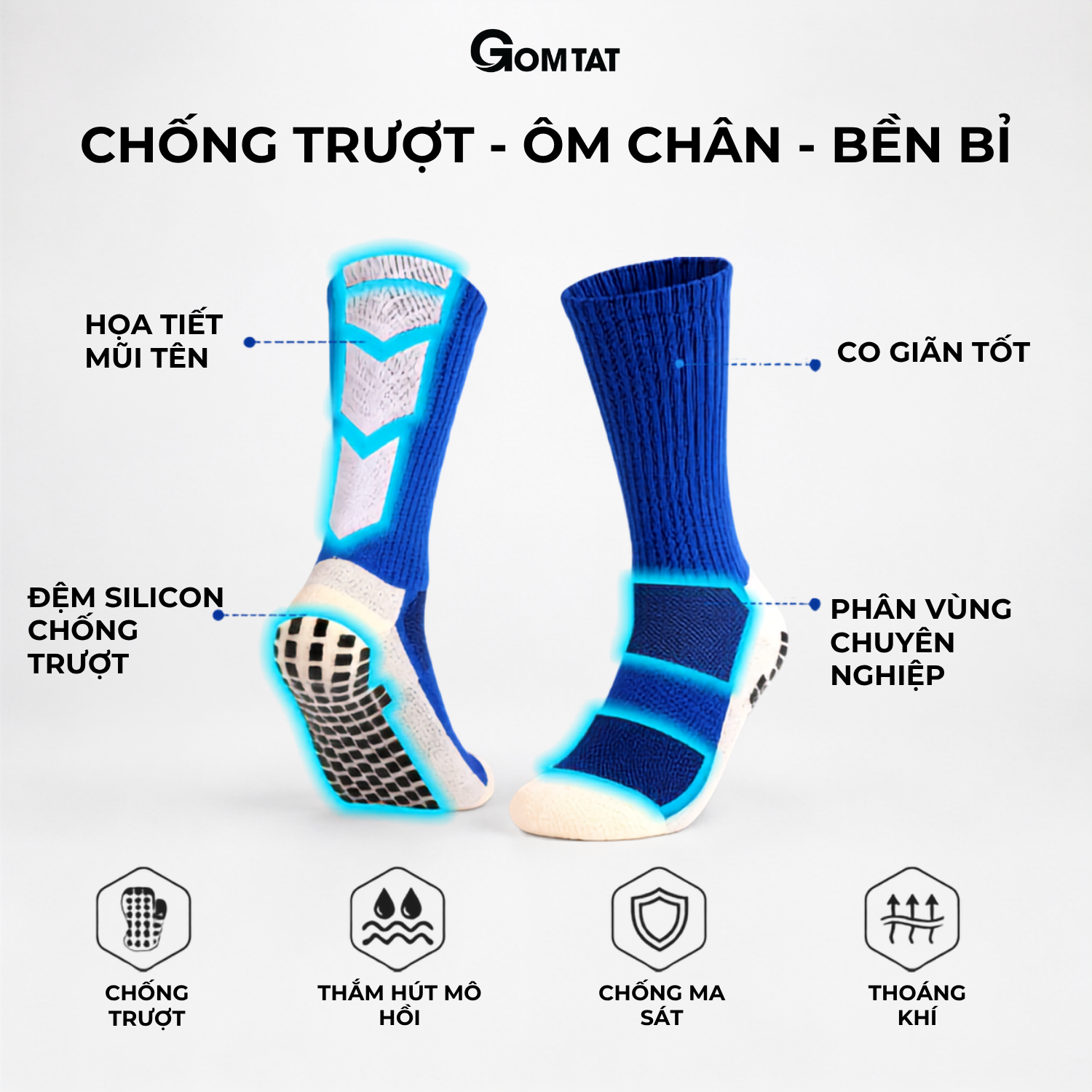 Combo tất thể thao nam đá bóng GOMTAT, chất liệu cotton, silicon chống trượt - TIA-DB-506_thumbnail_8