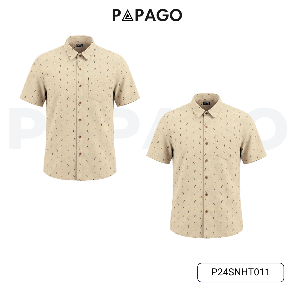 Combo 2 Áo Sơ Mi Nam Trung Niên PAPAGO Vải Xô Đũi Họa Tiết, Thấm Hút Mồ Hôi, Thoáng Khí - CB2SNHT011_thumbnail_1