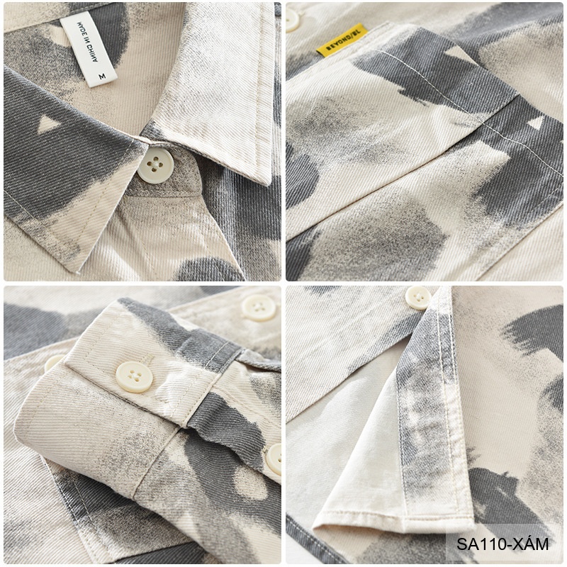 SA110 - Áo sơ mi nam dài tay in chữ nghệ thuật phong cách Nhật, chất cotton mềm mại, form rộng rãi thời thượng_thumbnail_6