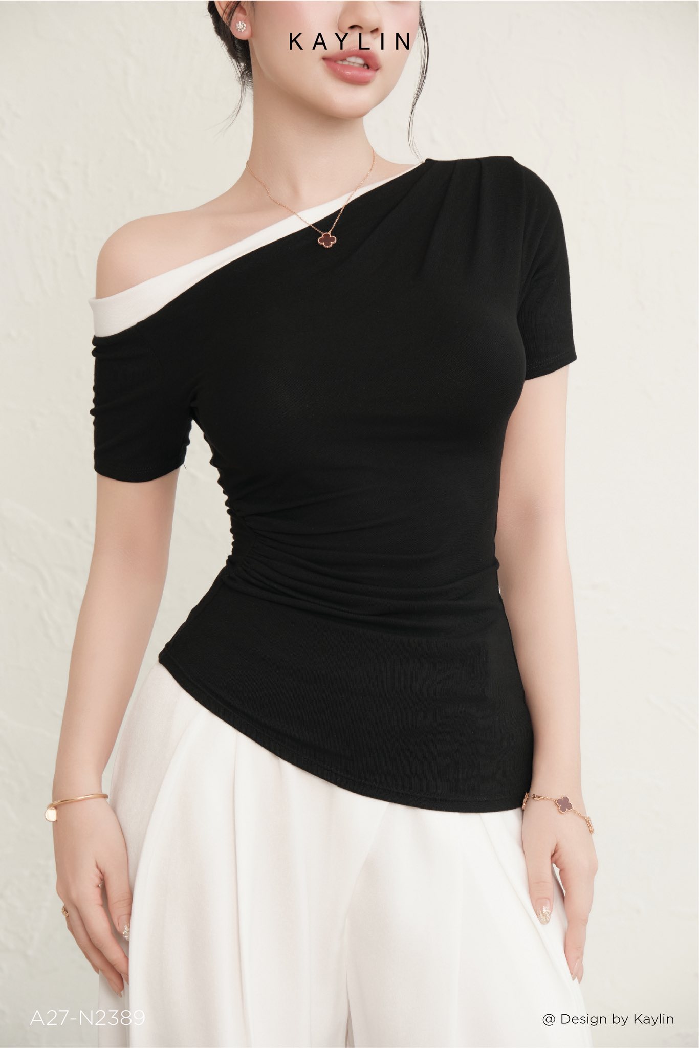 Áo Thun Kiểu Phối Cổ KAYLIN Nova Dual Tee