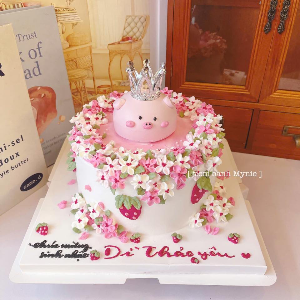 Bánh kem trang trí hoa - MH0054
