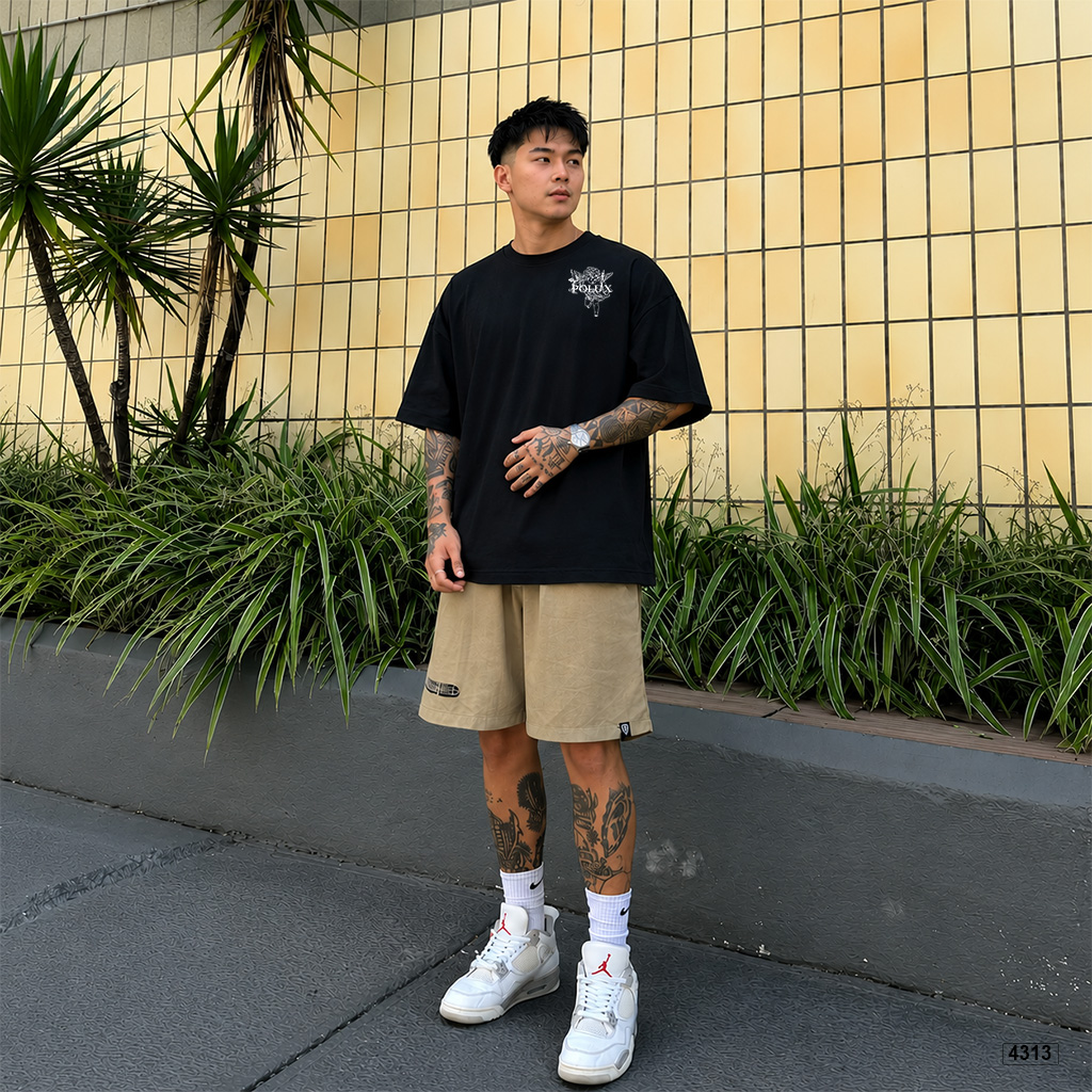 Áo thun nam form rộng Polux tay ngắn cổ tròn in mix 4313_thumbnail_5