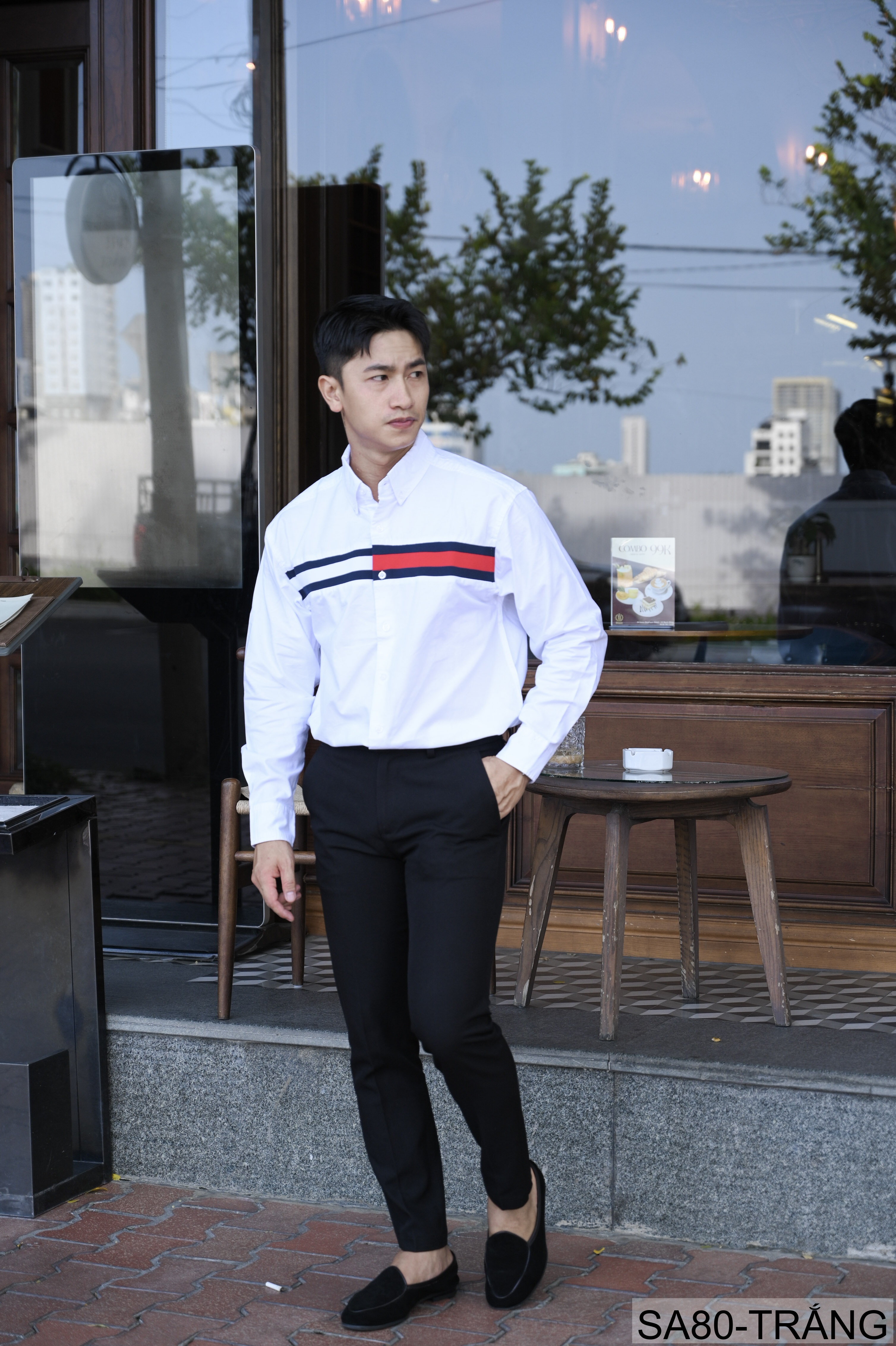 SA80 - Áo sơ mi nam tay dài phong cách Nhật Bản, chất cotton mềm mại, cổ bẻ, thiết kế sọc ngang thời trang_thumbnail_7