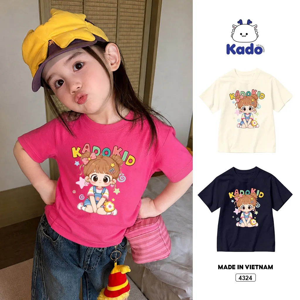Áo thun bé gái form rộng Kado Kid Cute Girl Kado 4324