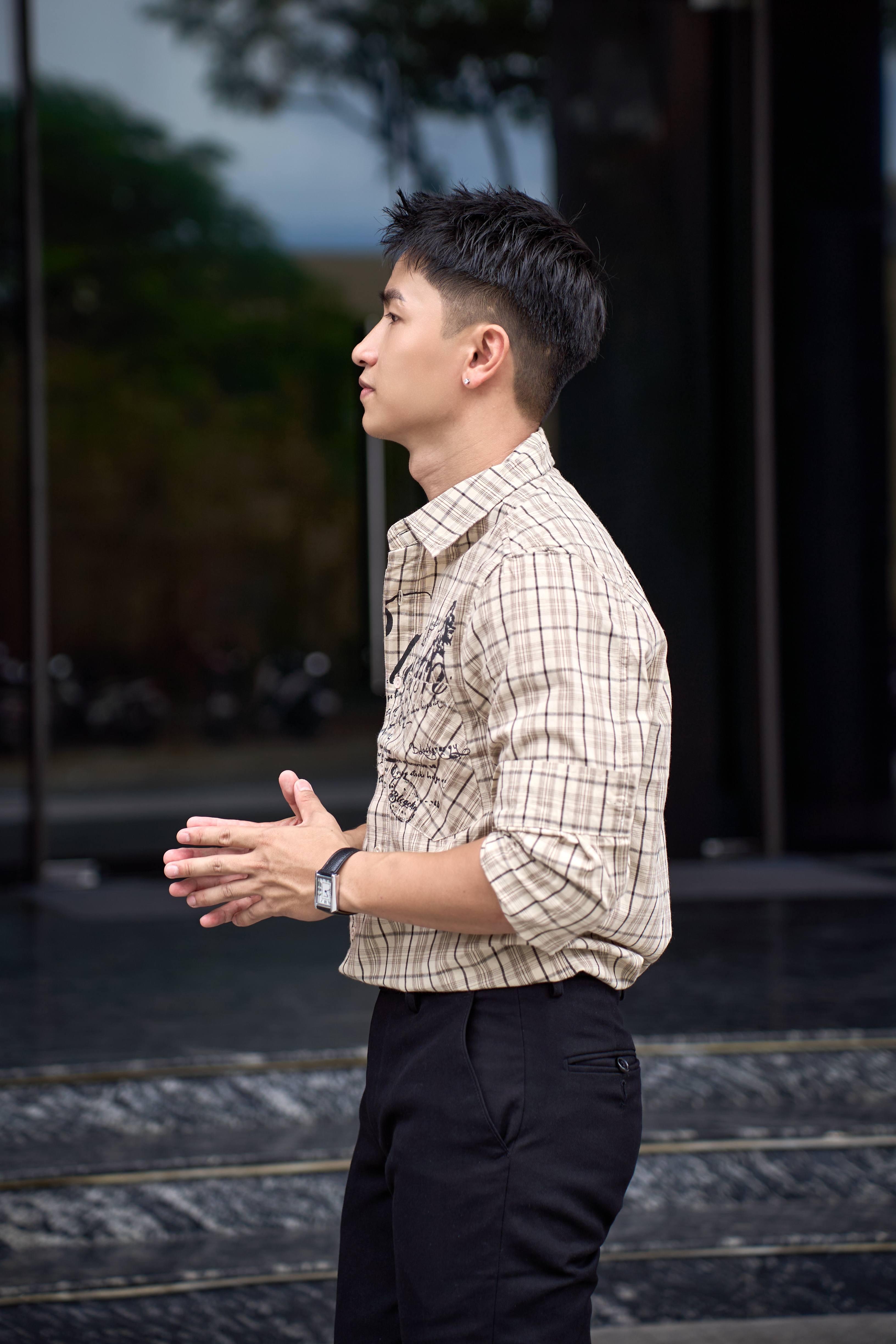 SA114 - Áo sơ mi nam kẻ caro in chữ phong cách streetwear dáng rộng_thumbnail_2