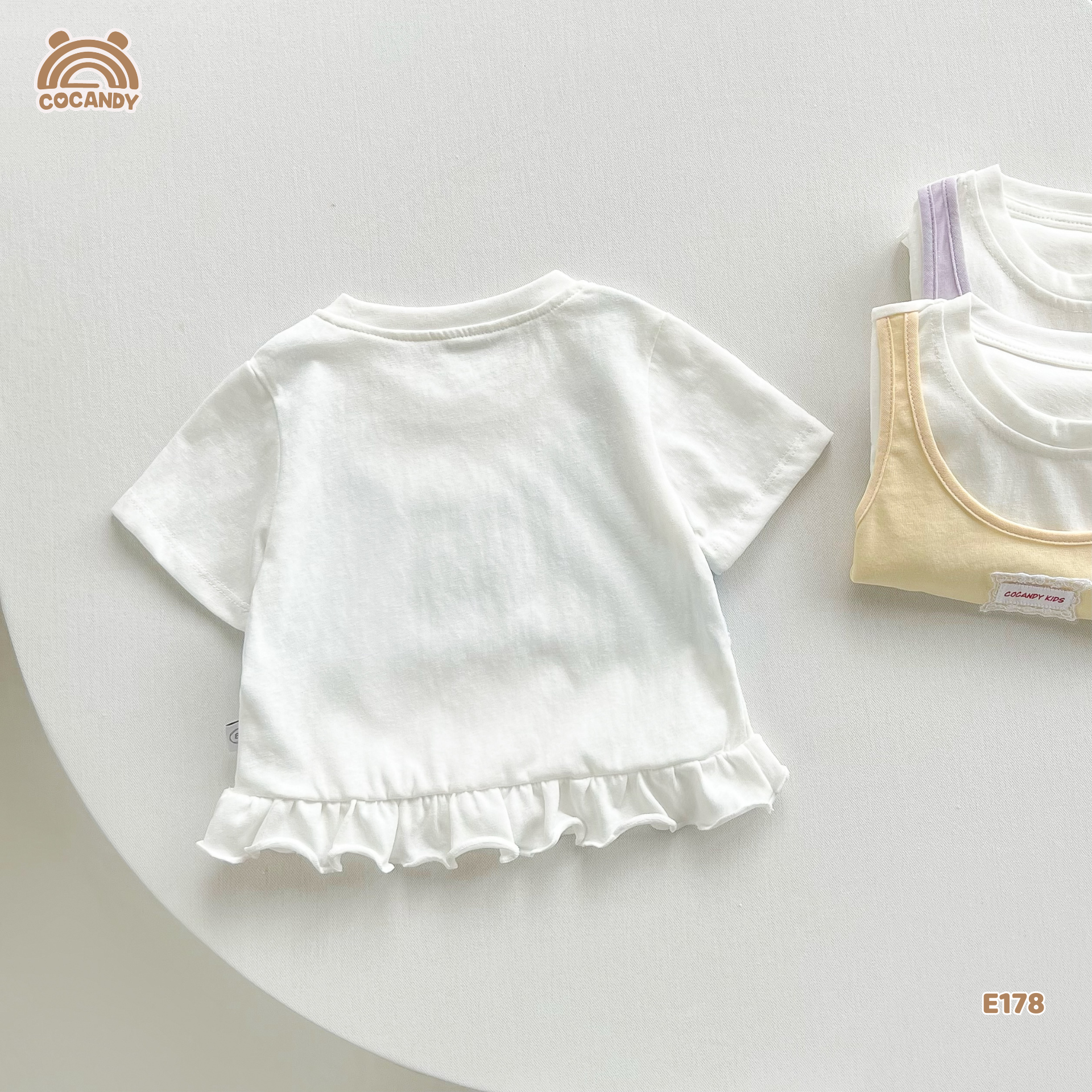 Áo cộc cotton XANH TRẮNG giả yếm tag CCD_thumbnail_5
