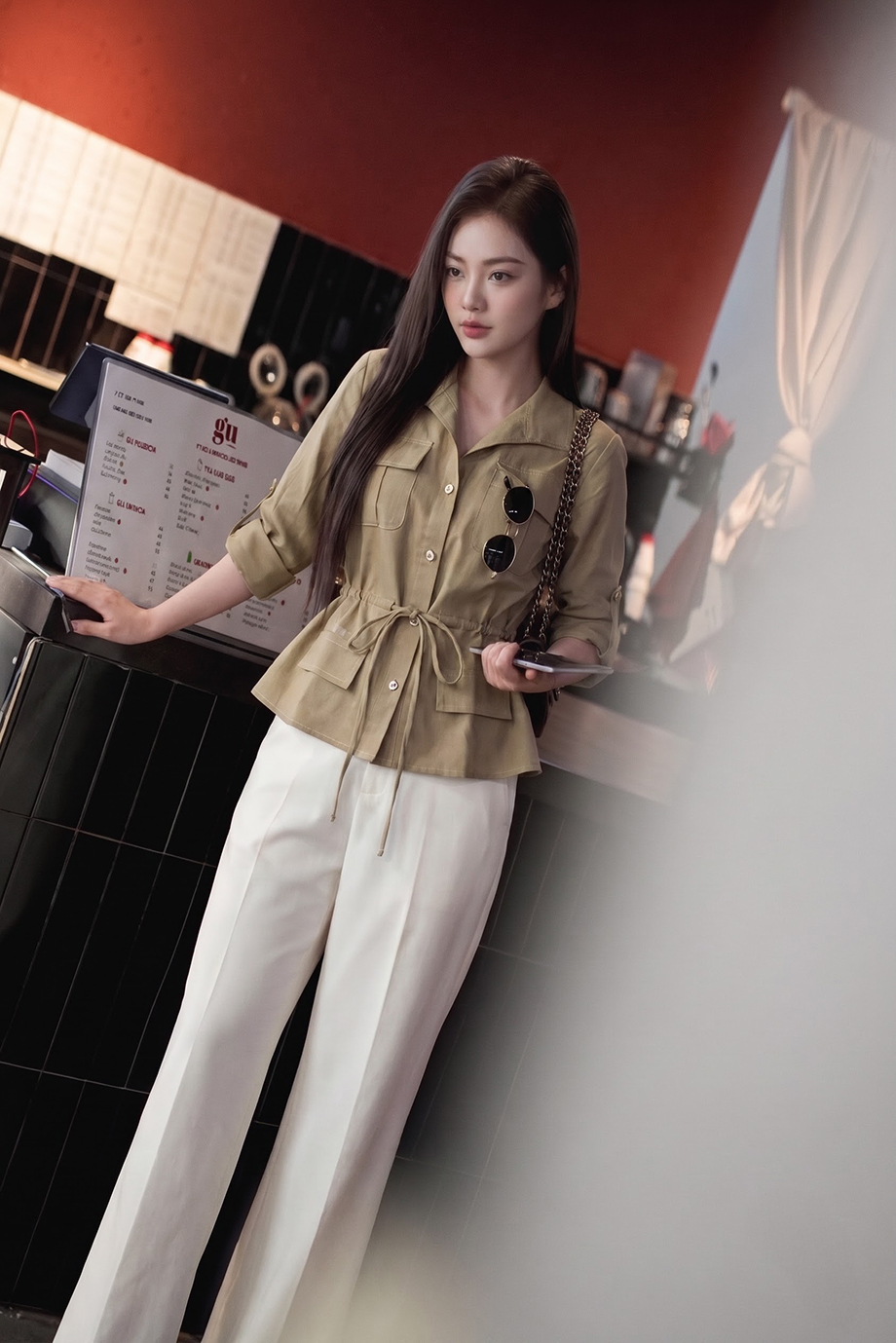 Áo sơ mi linen 26120 kaki