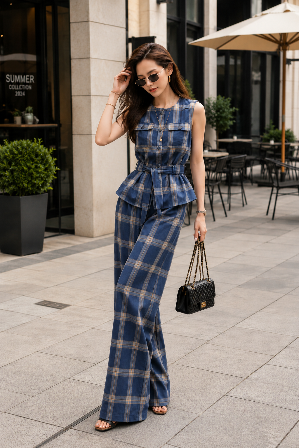 ✨ Set Linen Kẻ Xanh Thanh Lịch ✨ - MS084_thumbnail_1