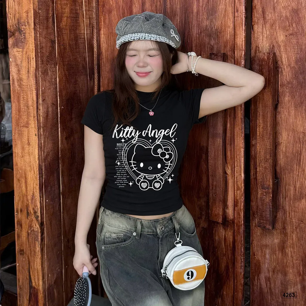 Áo baby tee nữ họa tiết mèo nơ dễ thương Beezy 4263_thumbnail_4
