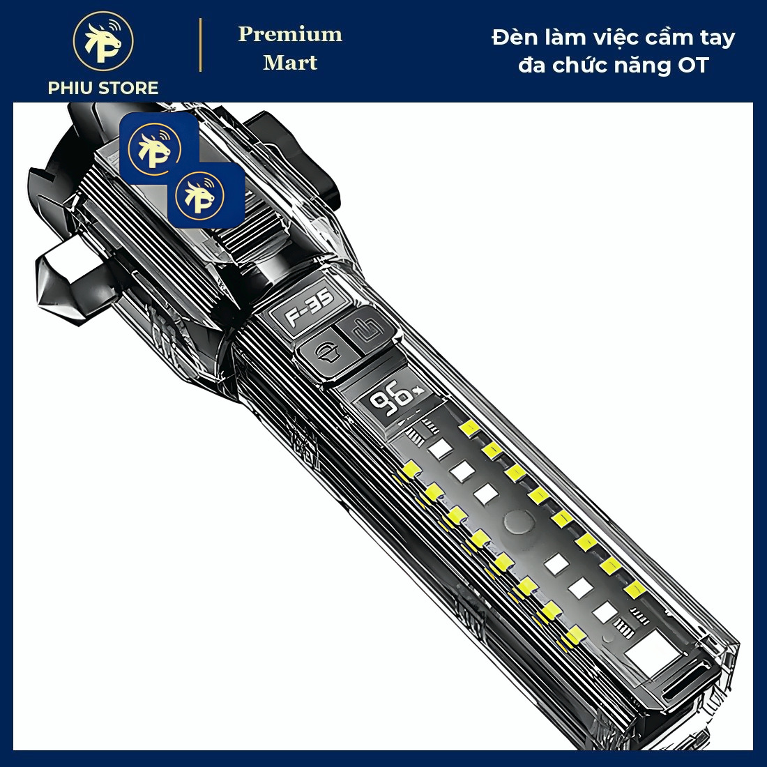Đèn Làm Việc Cầm Tay XPE/COB 30W - Đèn Pin Sạc Chiếu 300m, Pin 6-9 Giờ_thumbnail_7