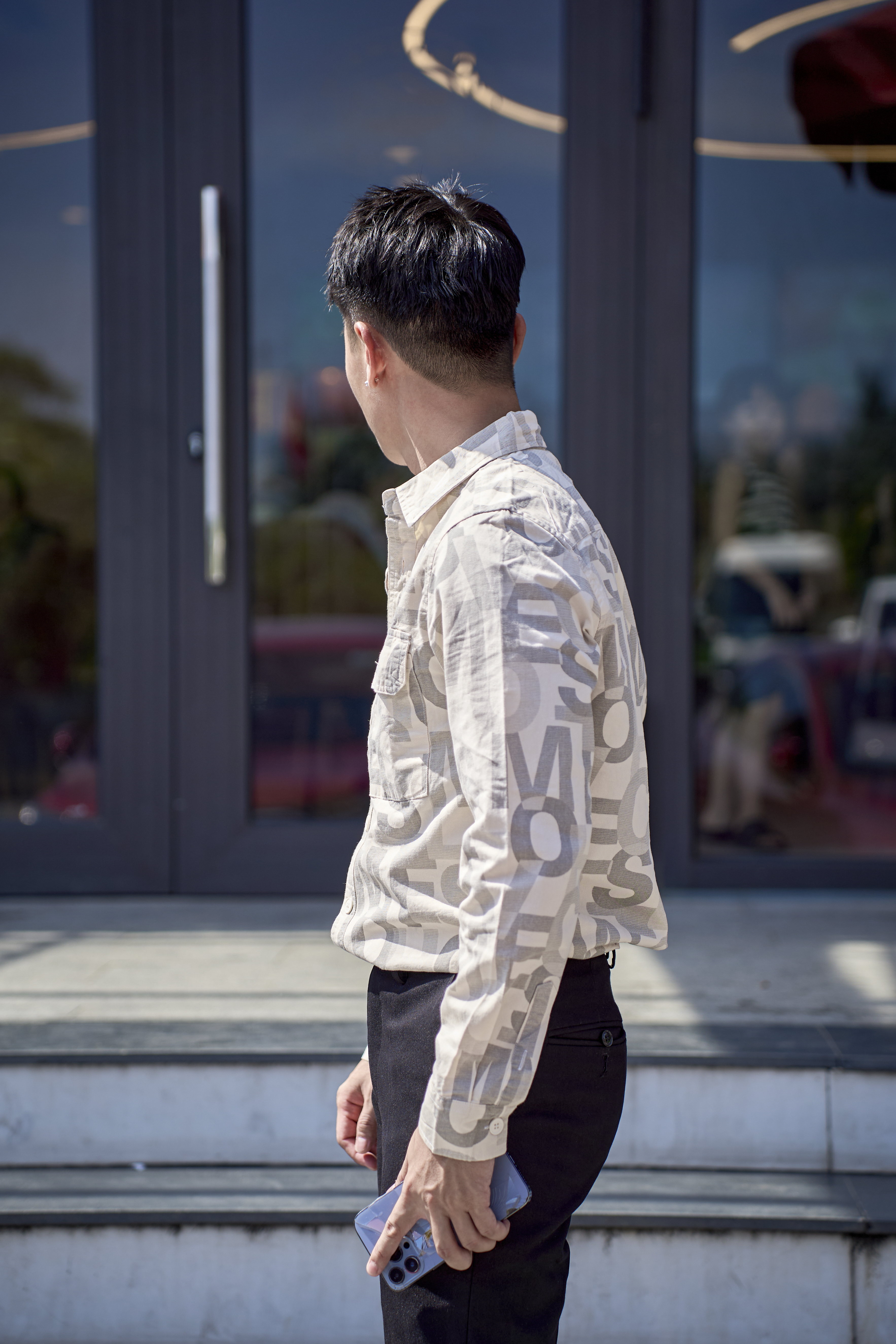 SA120 - Áo Sơ Mi Nam Tay Dài Phong Cách Nhật Bản In Chữ Mẫu Quả Mơ Trắng Chất Cotton Mềm Mại_thumbnail_8