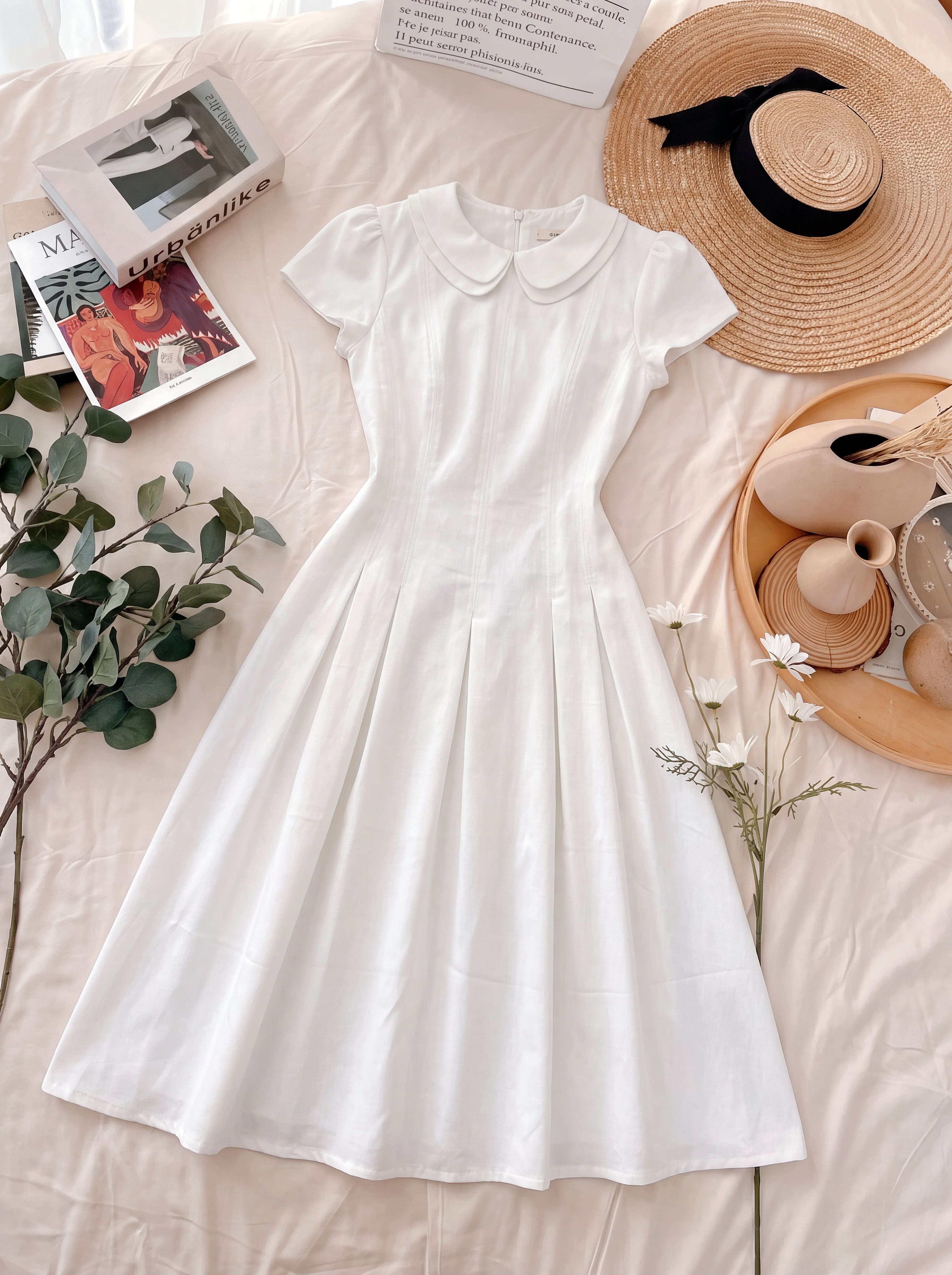 Váy xếp li dài 2 lá cổ 607007_thumbnail_6