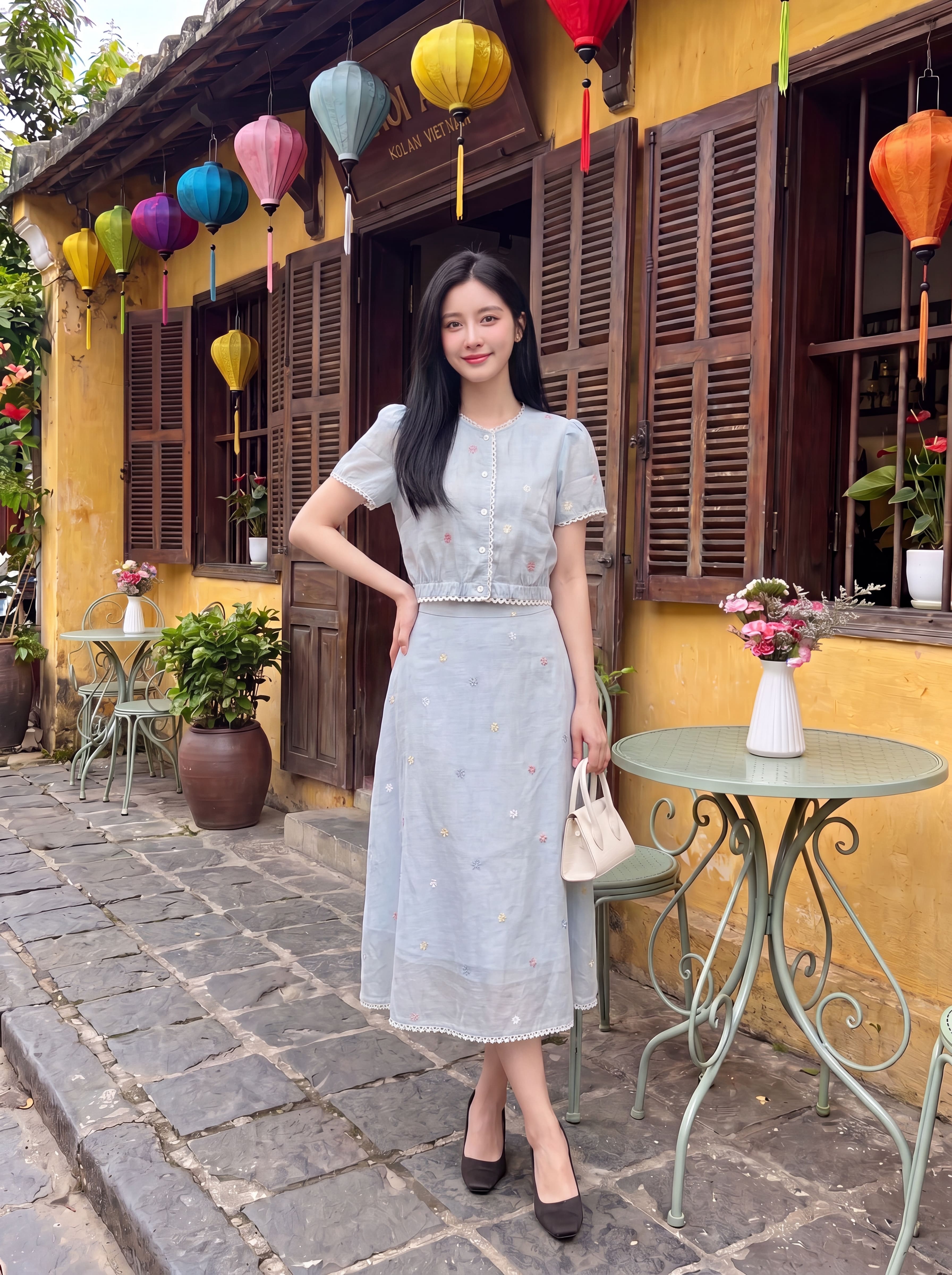 Sét tơ thêu hoa phối ren 605004_thumbnail_2