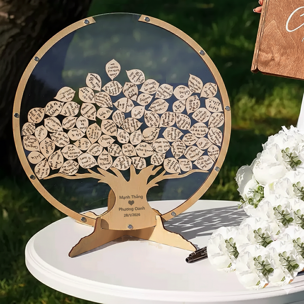 Tranh Thả Gỗ Đám Cưới, Sự Kiện, Công Ty, Sinh Nhật (Đủ phụ kiện) - Size tính theo chiều ngang_thumbnail_6