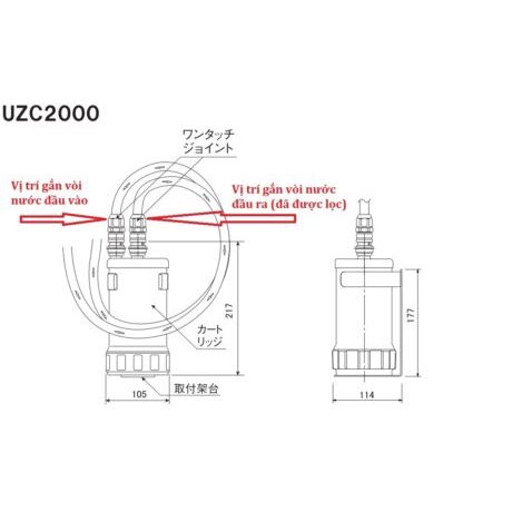 Lõi lọc nước Mitsubishi Cleansui UZC2000 nội địa Nhật mới_thumbnail_3