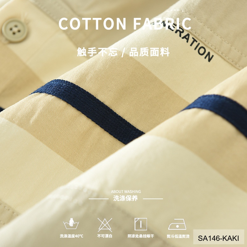 SA146 - Áo sơ mi nam dài tay phong cách Nhật Bản, chất cotton 100%, form rộng trẻ trung, phối sọc ngang thời thượng_thumbnail_8