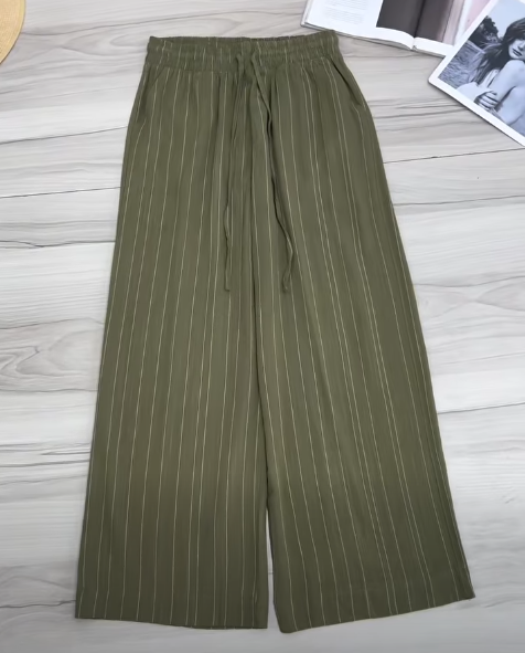 Quần suông linen gân sọc lưng chun dây rút_thumbnail_0