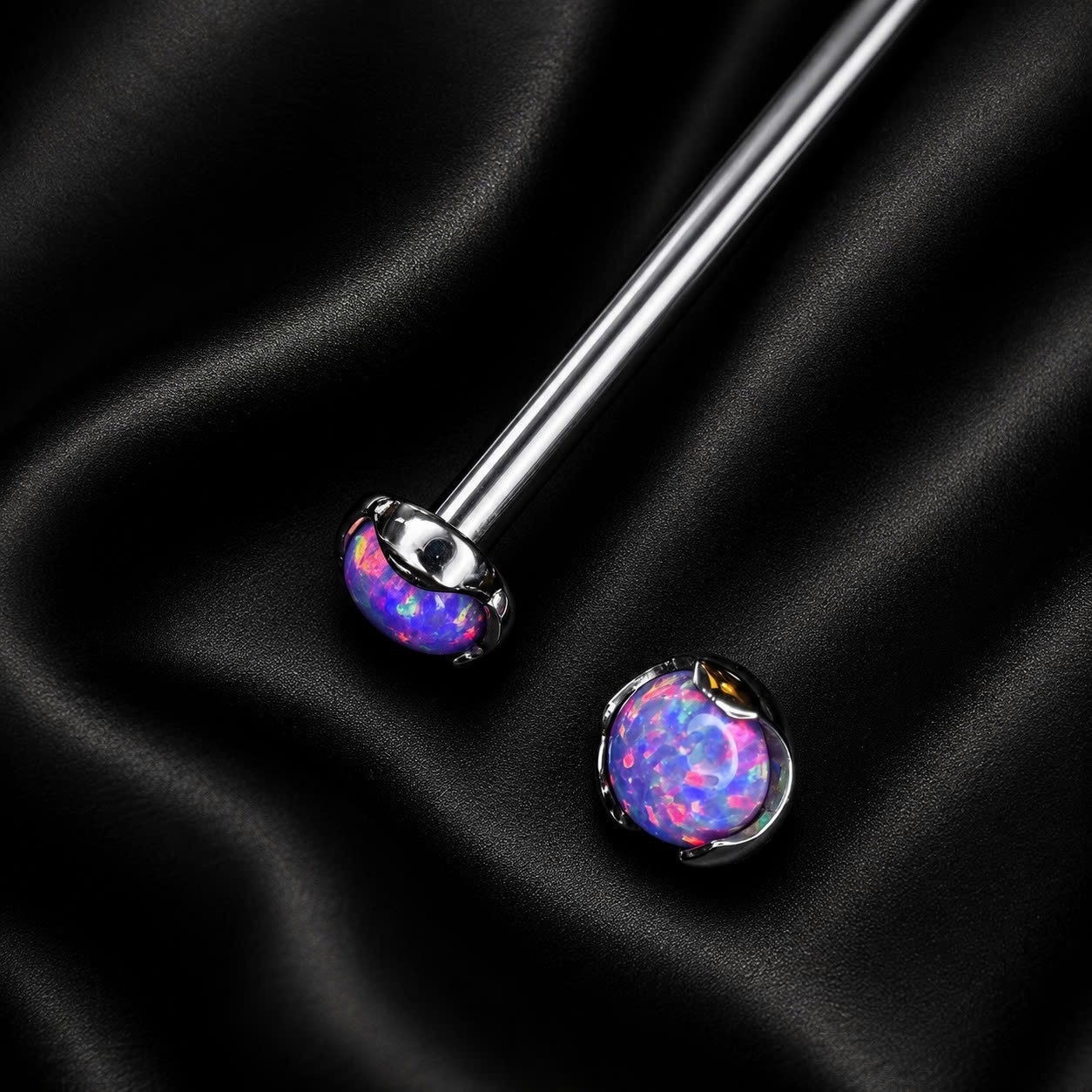 khuyên lưỡi titan đá opal tím 3mm._thumbnail_1