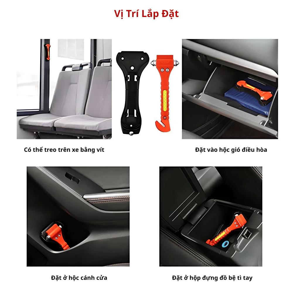 Búa Phá Kính Ô Tô GCAR Thép Cacbon Kèm Dao Cắt Dây Đai_thumbnail_10