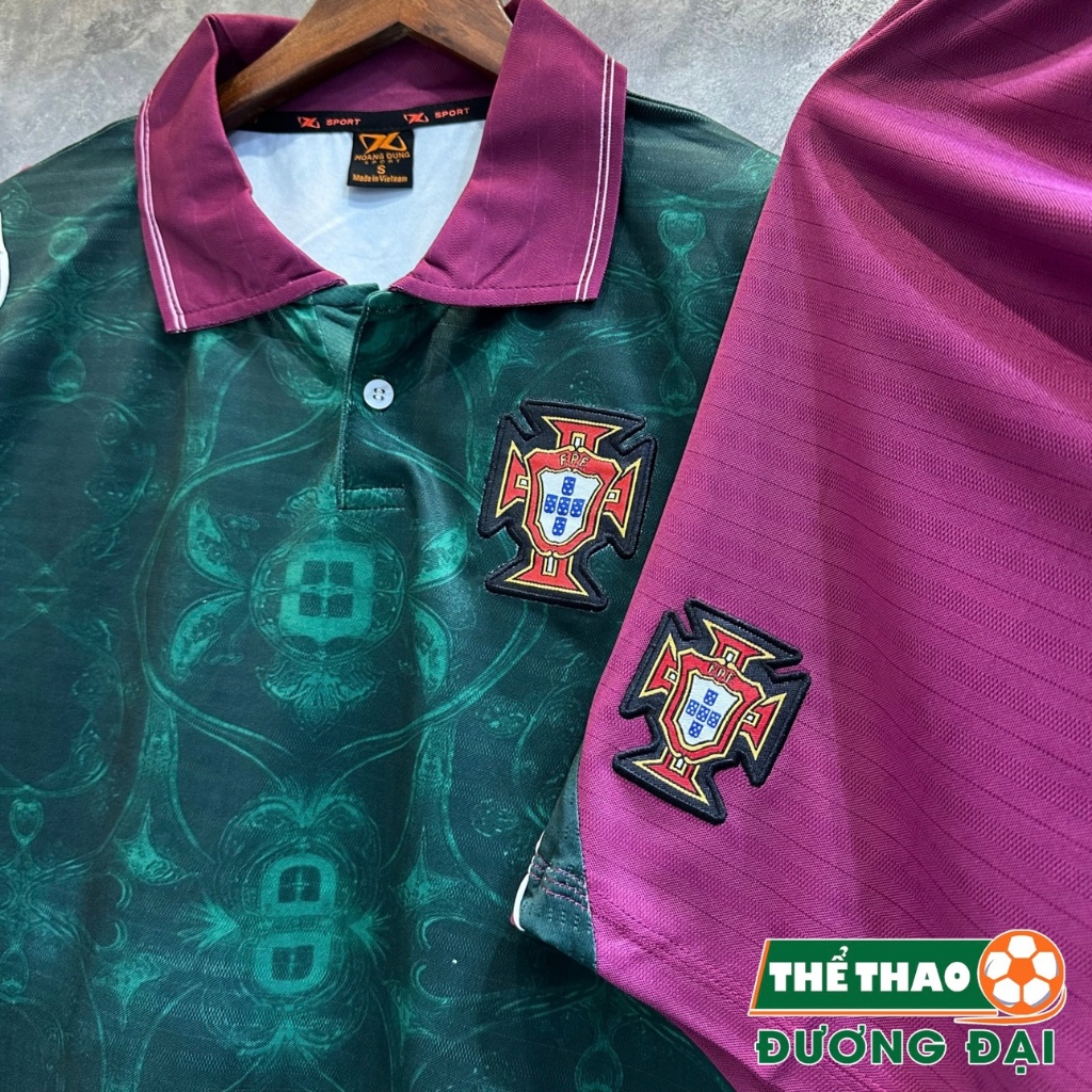 Quần Áo Bóng Đá ĐT Bồ Đào Nha Rêu Fanmade Thun Mè S-COMF Thoáng Khí Thể Thao Đương Đại_thumbnail_4