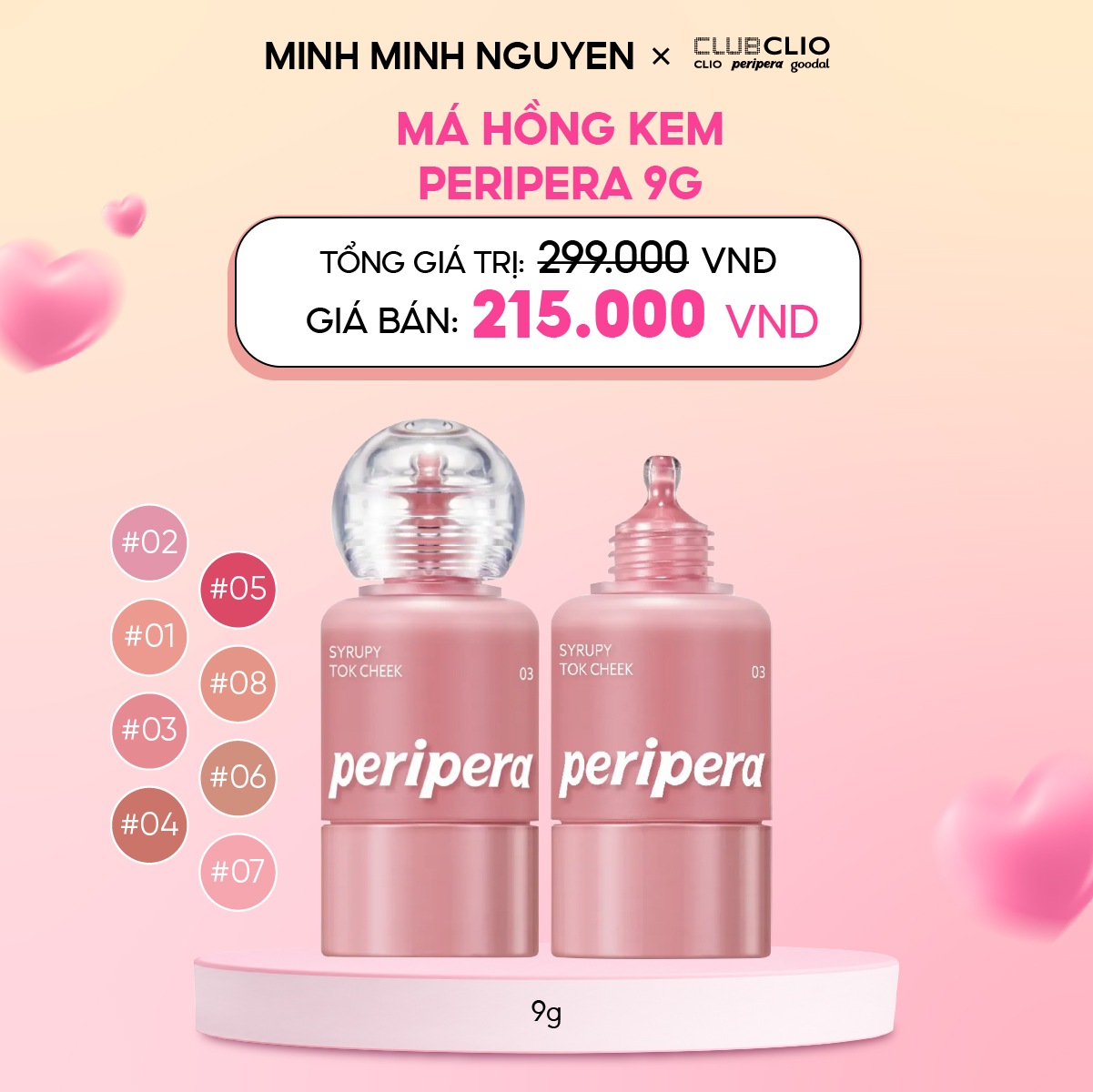 Má Hồng Kem Peripera SYRUPY TOK CHEEK 9G
