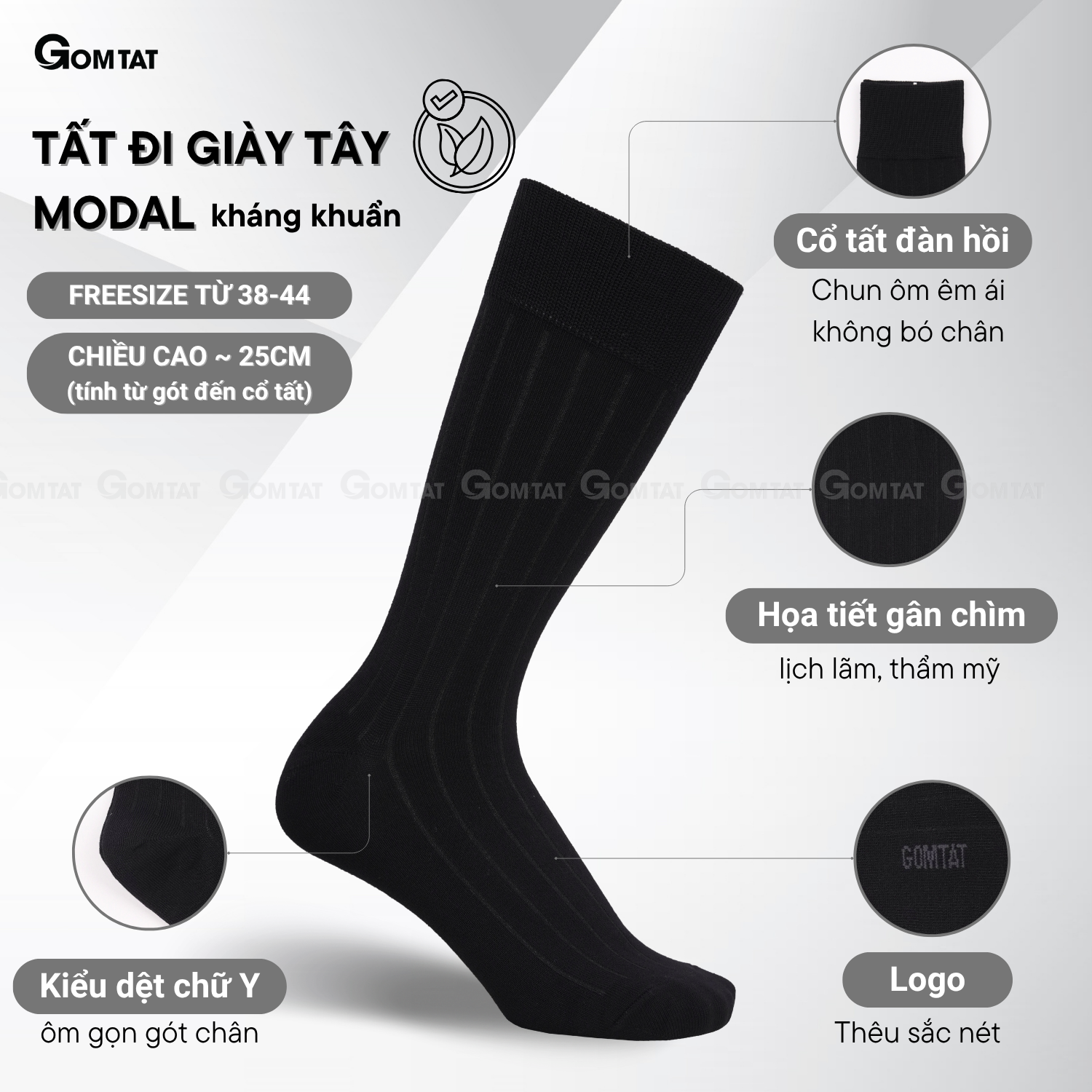 [MODAL PREMIUM] Hộp 5 đôi tất nam đi giày tây GOMTAT, chất liệu sợi Modal gỗ sồi cao cấp kháng khuẩn - STA-5012_thumbnail_8