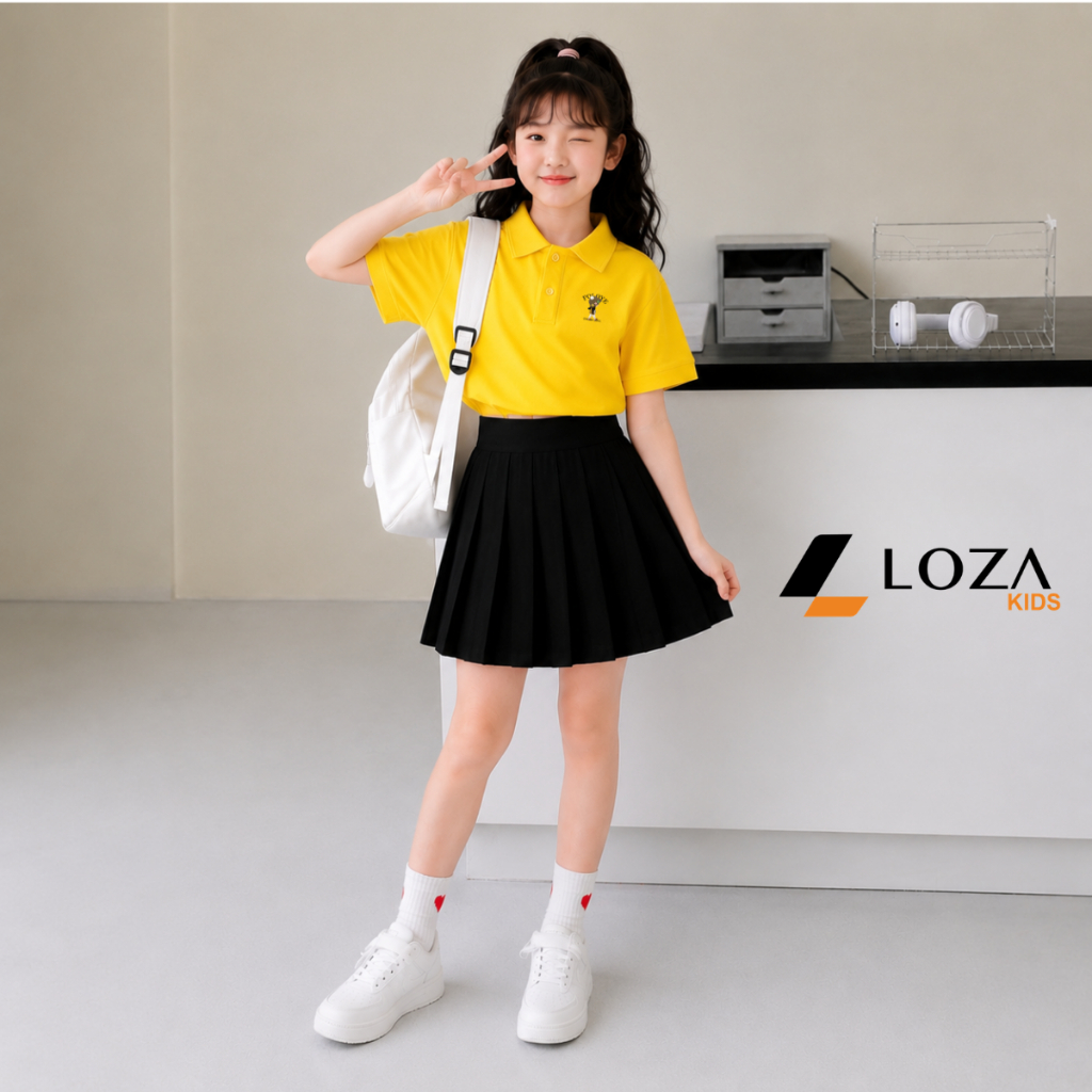 Áo polo bé gái in hình cô gái cute - Loza PL3646_thumbnail_0