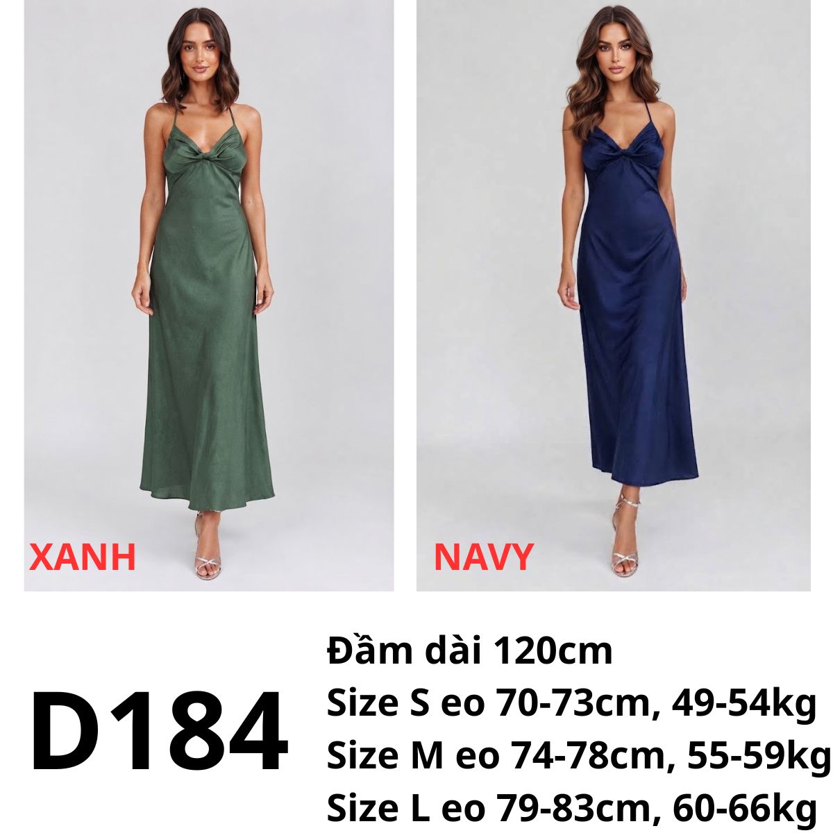 D184- Đầm lụa 2 dây