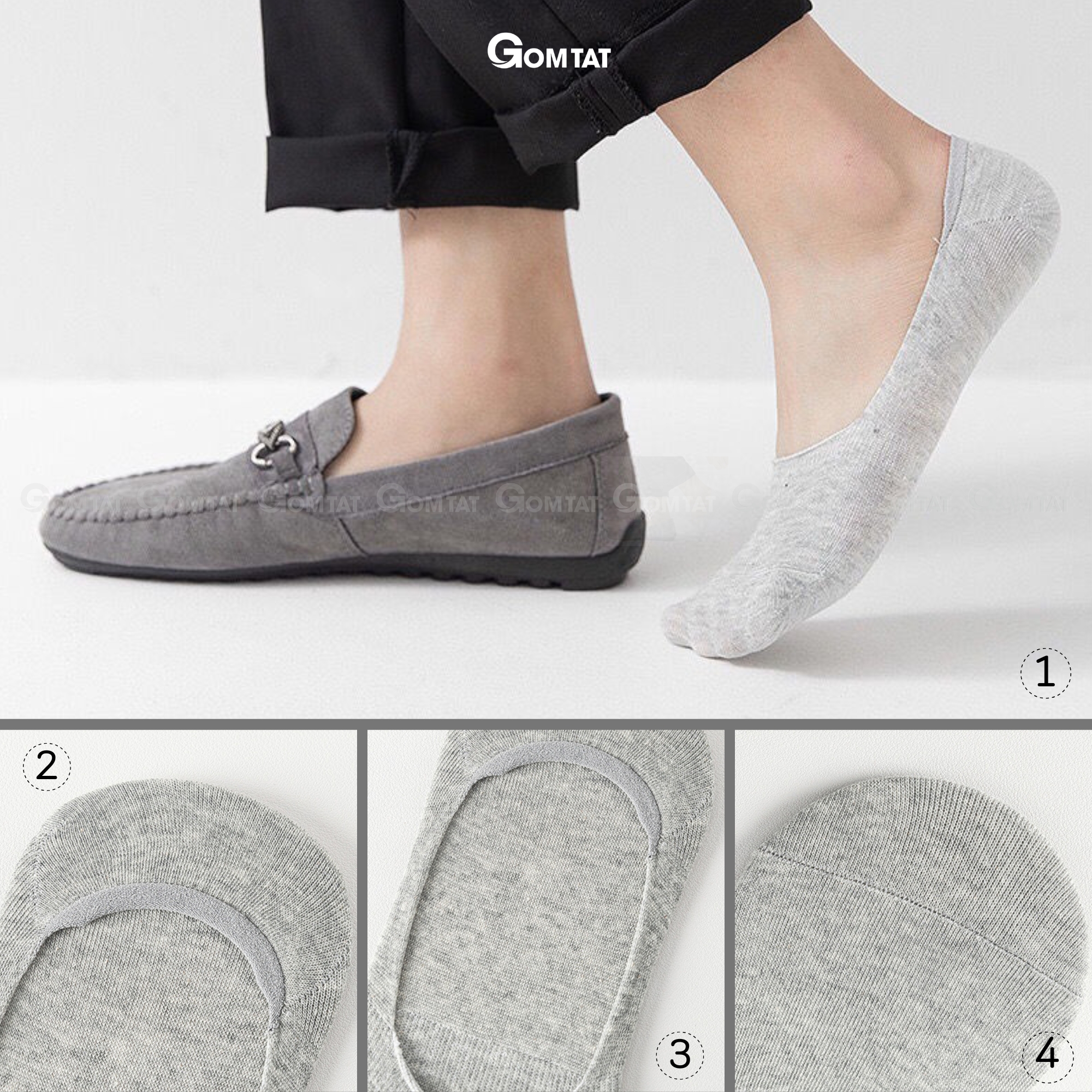 [MUA 10 TẶNG 2] Combo 10 đôi tất nam mang giày lười GOMTAT, vớ mùa hè có đệm chống tuột gót KOL-LUOI-02-CB12_thumbnail_3