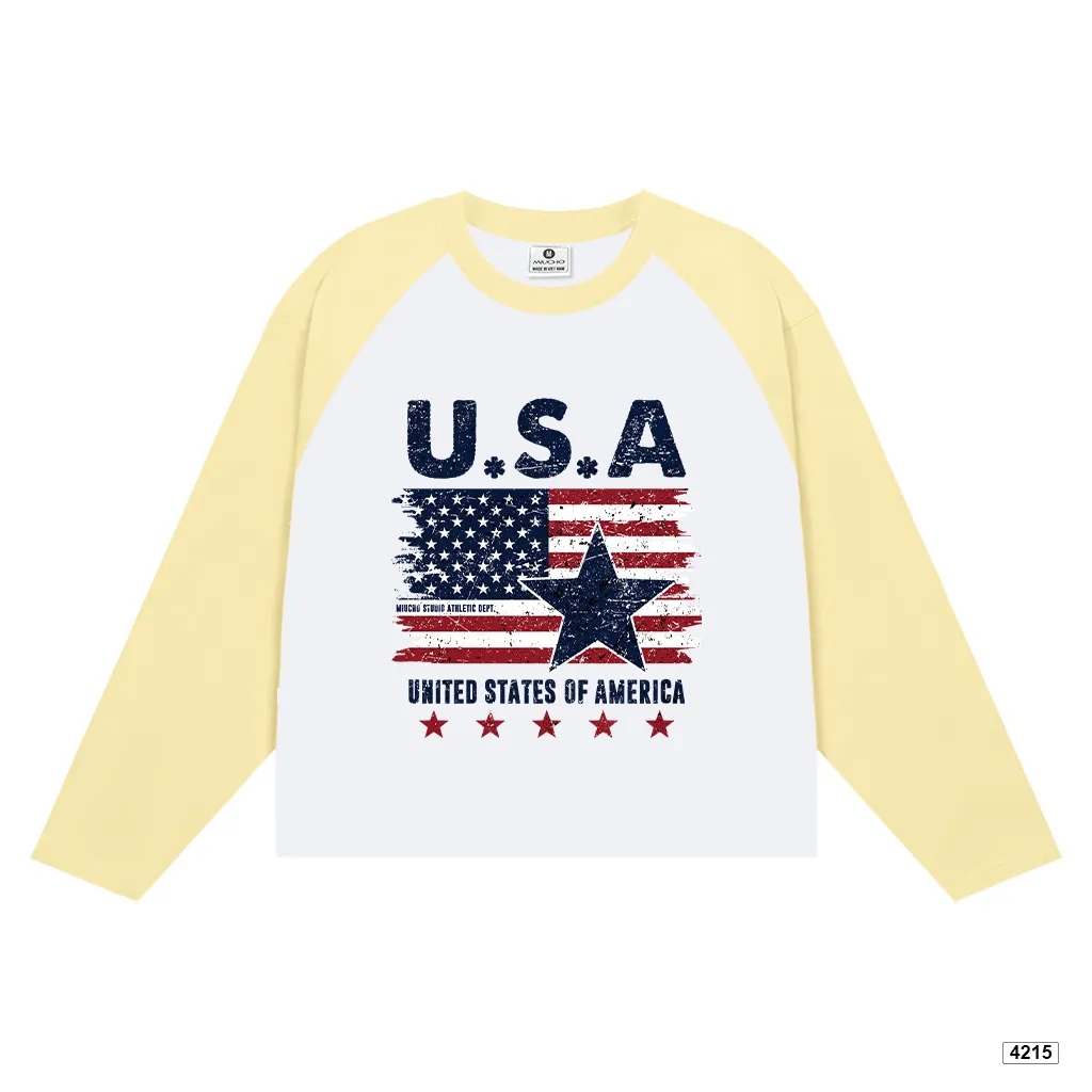 Áo thun boxy tay dài phối raglan chất đường phố Miucho 4215_thumbnail_10