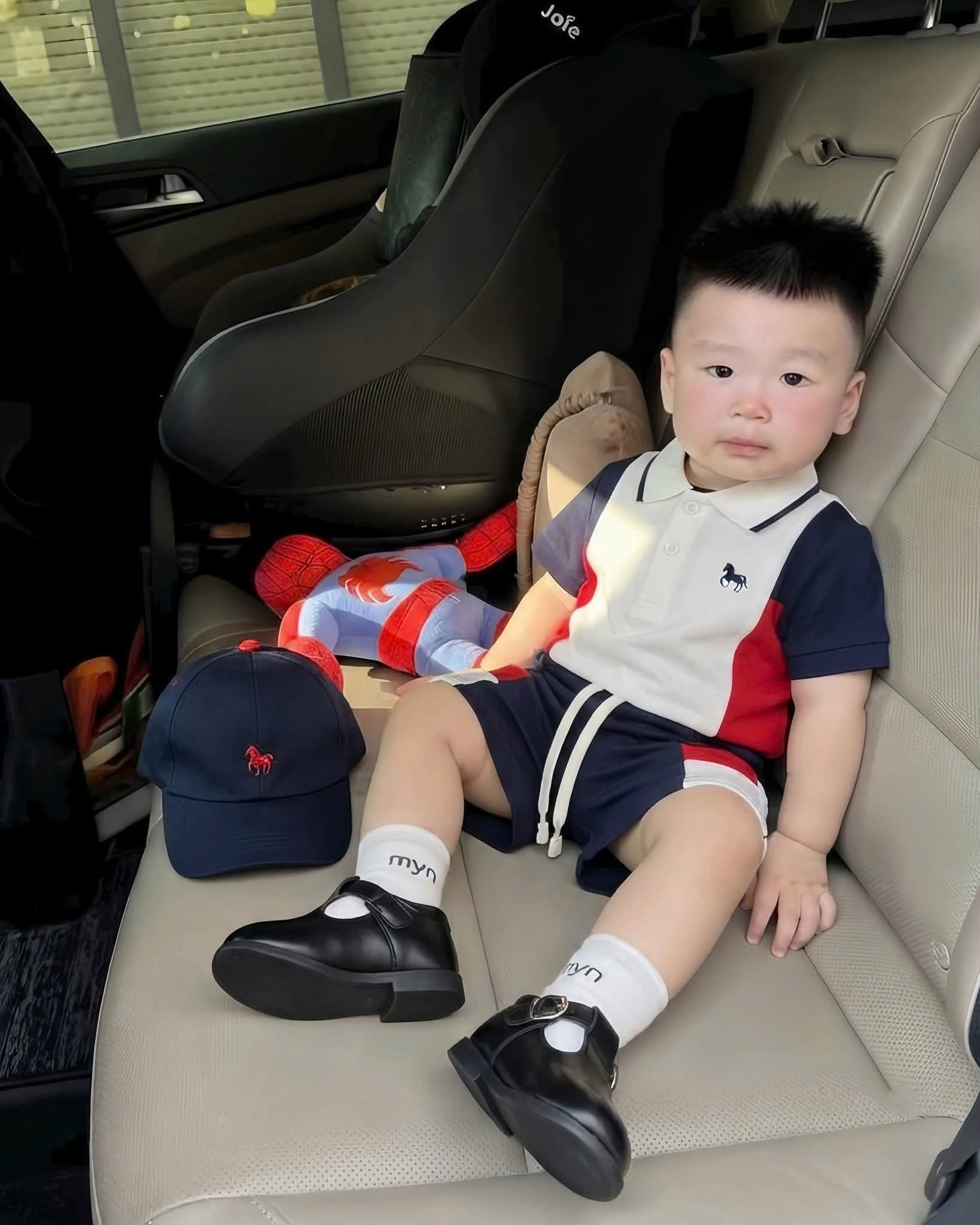 Set bộ polo cá sấu ngựa phối đỏ trắng kèm mũ_thumbnail_1