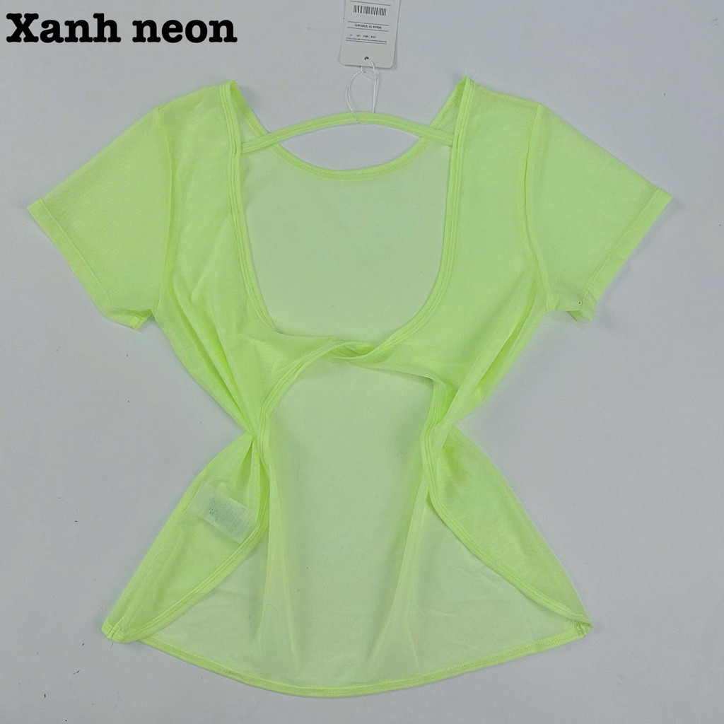 Áo Tanktop Thể Thao Nữ Tay Ngắn Hở Lưng Form Rộng Vải Lưới Mè Thoáng Khí Nhanh Khô_thumbnail_6
