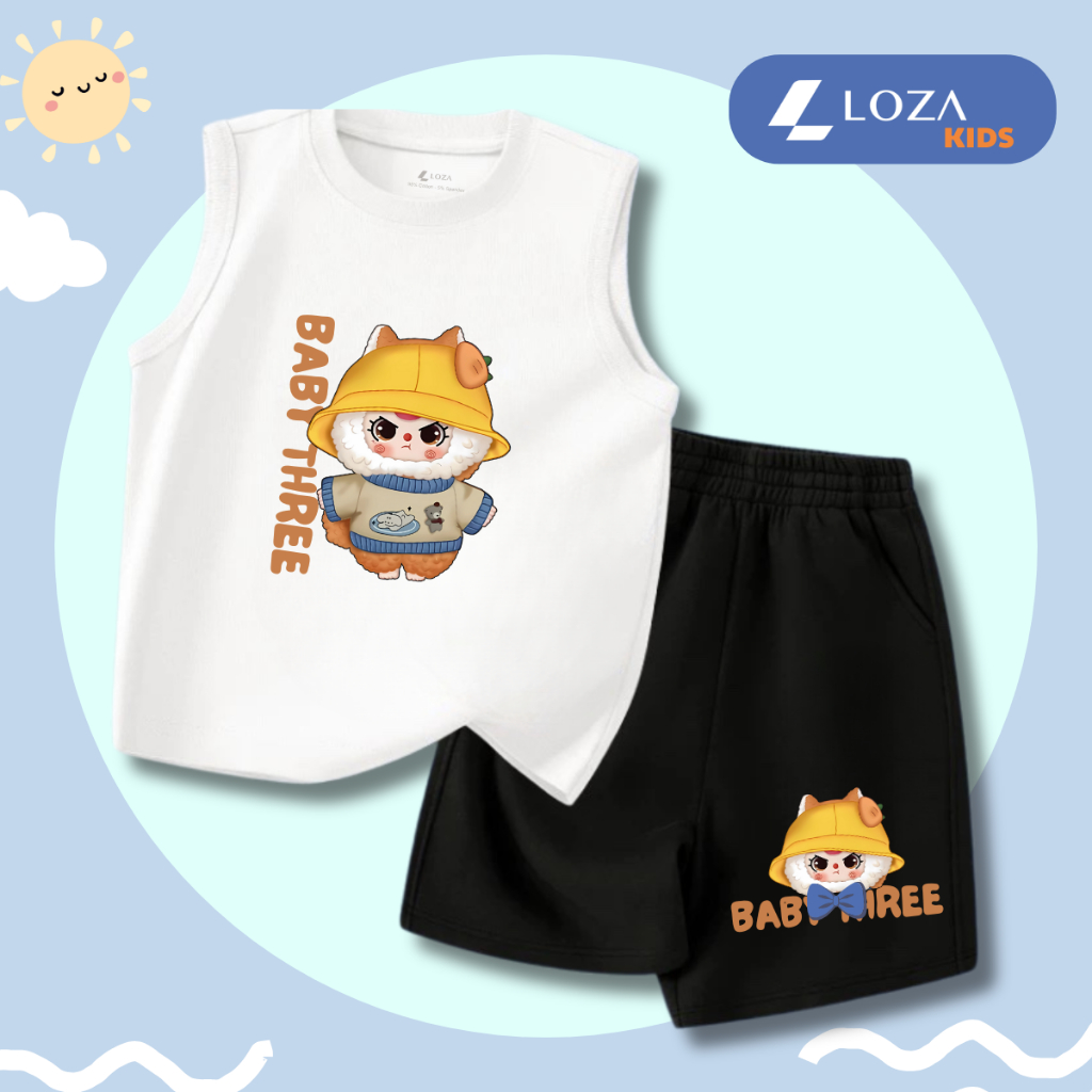 [XẢ KHO BỘ BA LỖ] Bộ ba lỗ cho bé trai nhiều mẫu lẻ size từ 15-40kg - Quần áo bé trai - Loza Kids XABL01_thumbnail_4